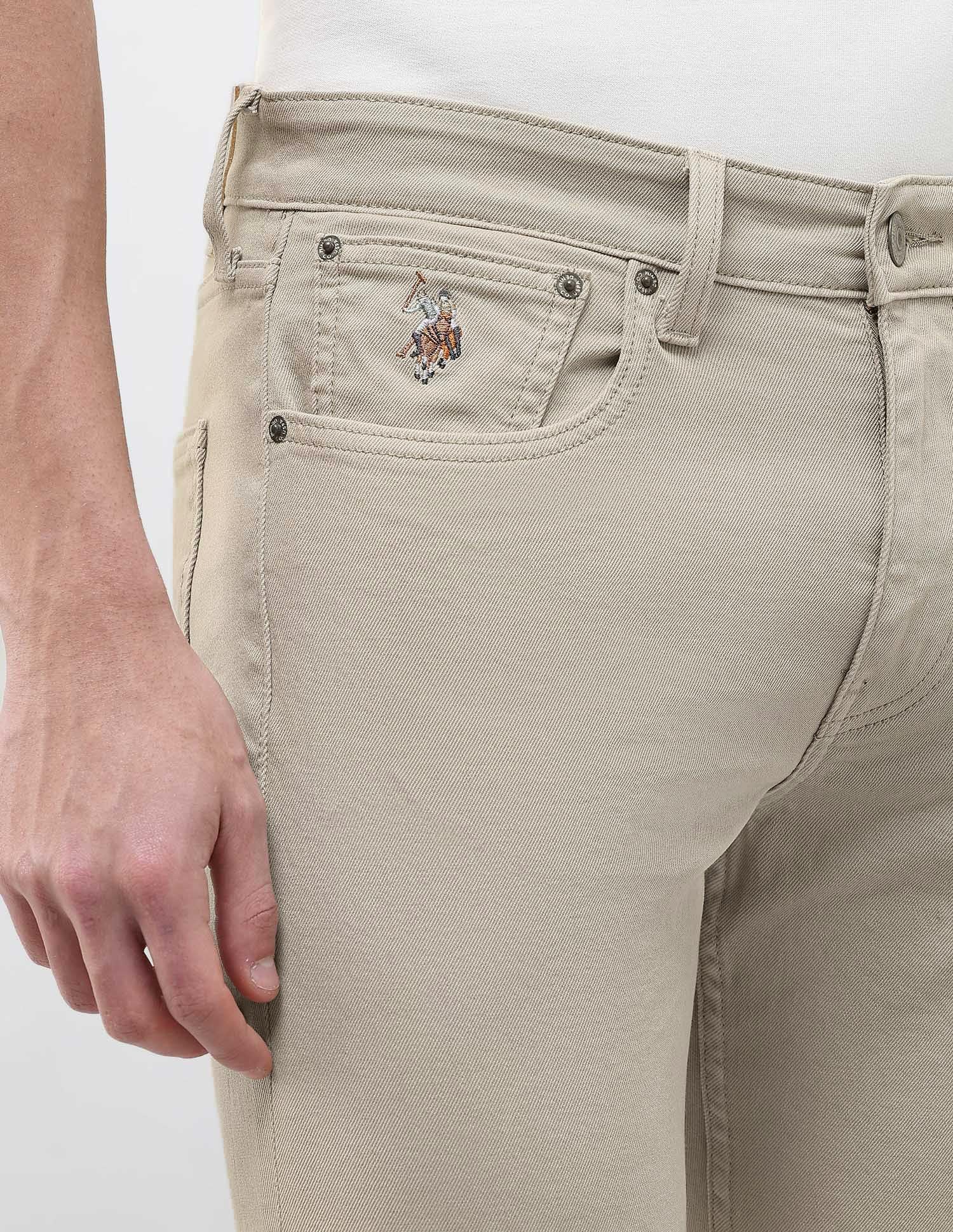 Harold Slim Straight Fit Brown Jeans Khaki - U.S. Polo Assn. India | Large