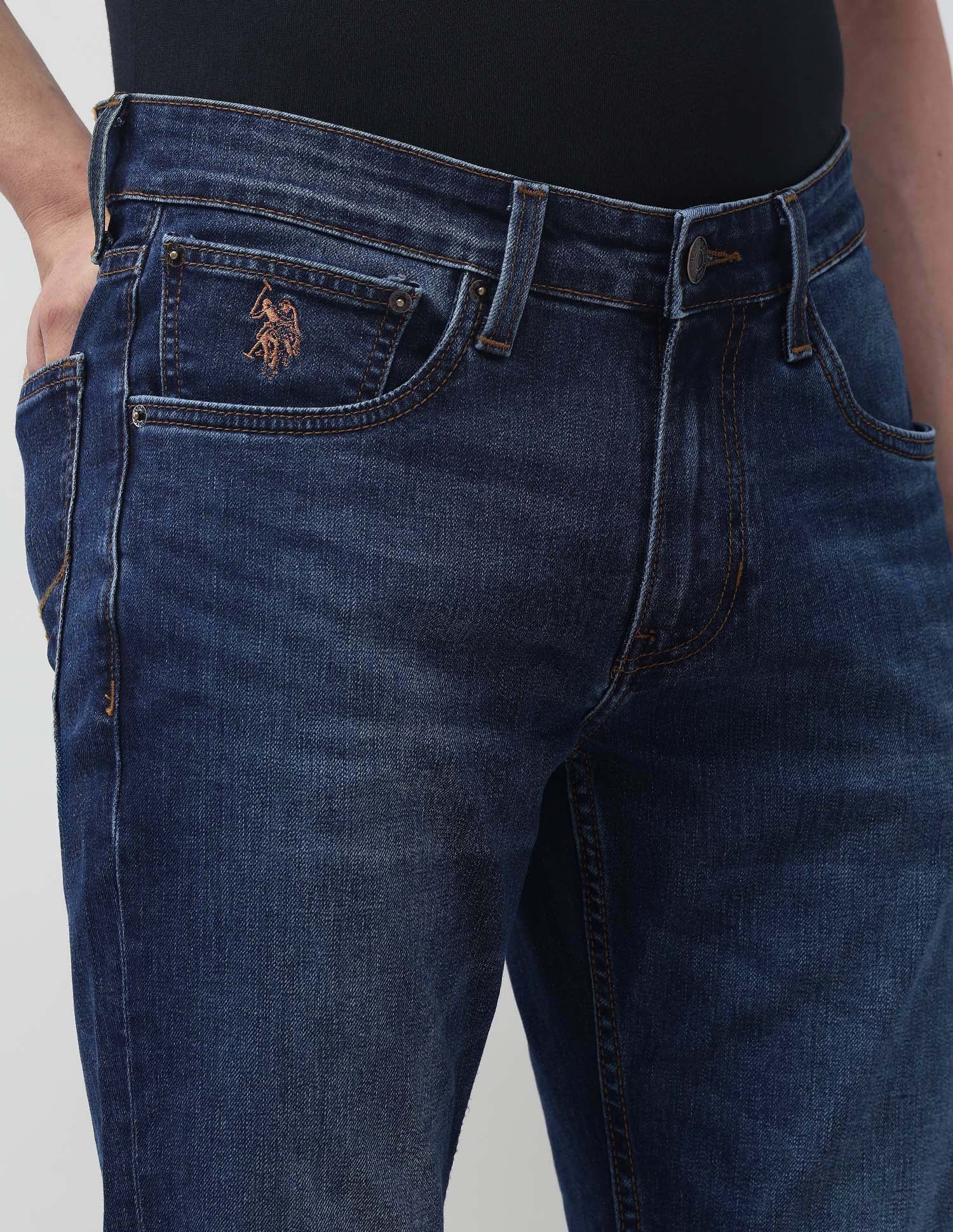 Brandon Slim Tapered Fit Blue Jeans Med Blue - U.S. POLO ASSN. | Large