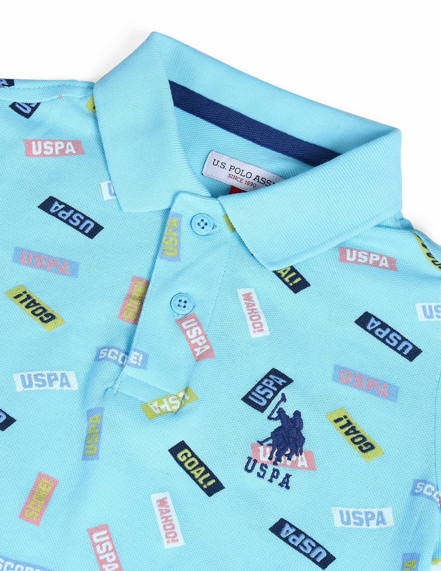 Boys Typography Polo Shirt Light Blue - U.S. POLO ASSN. | Large