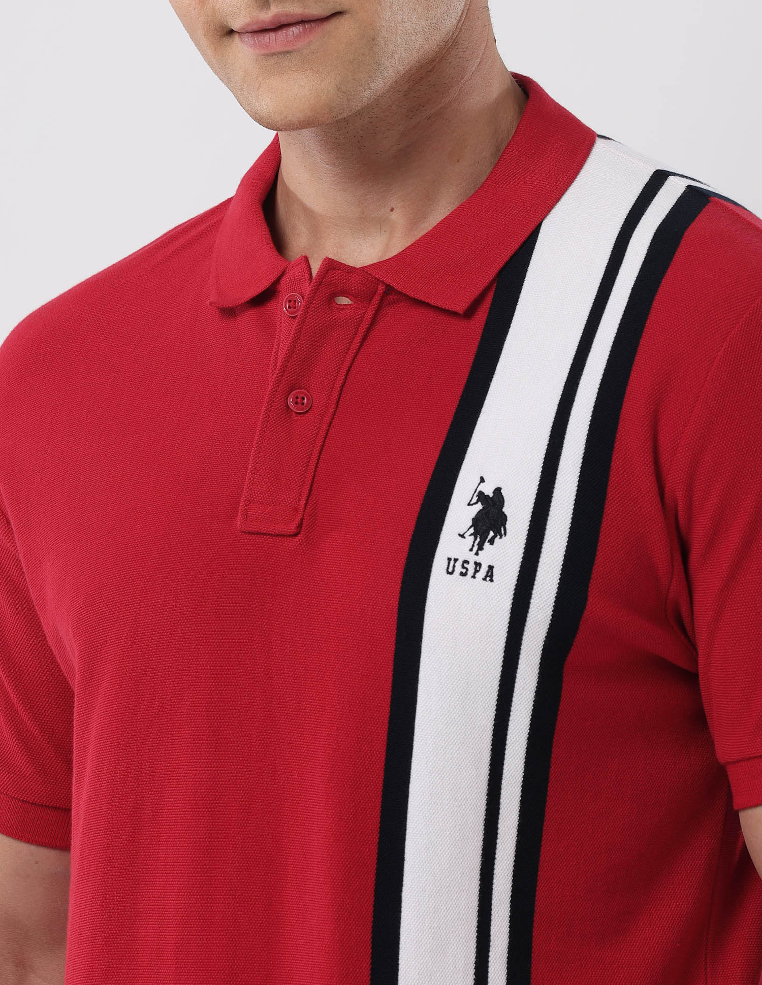 Vertical Striped 135 Anniversary Polo Shirt Red - U.S. Polo Assn. India | Large