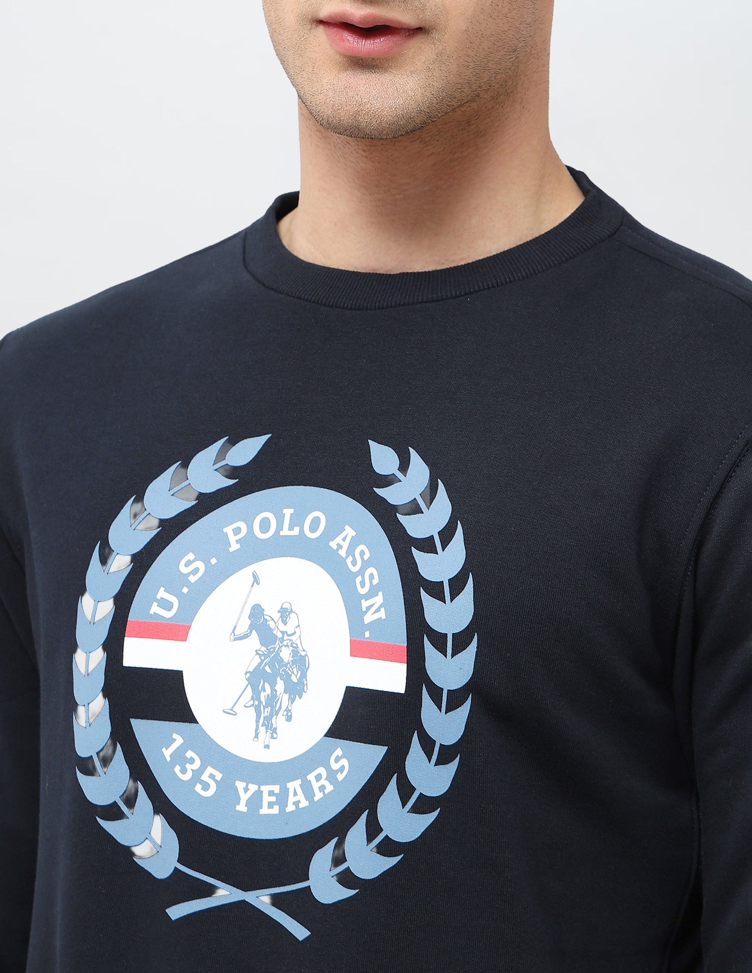 Graphic Brand Printed Regular Fit Sweatshirt Navy - U.S. POLO ASSN. | Large