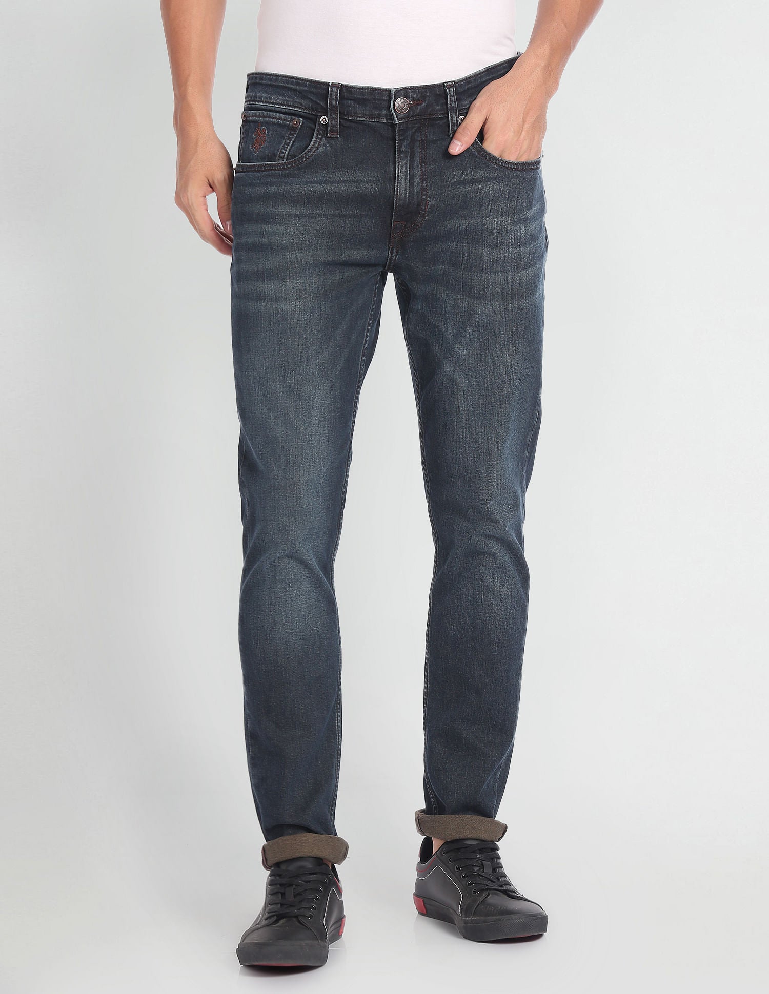 Brandon Slim Tapered Dark Wash Jeans Dark Blue - U.S. POLO ASSN. | Large