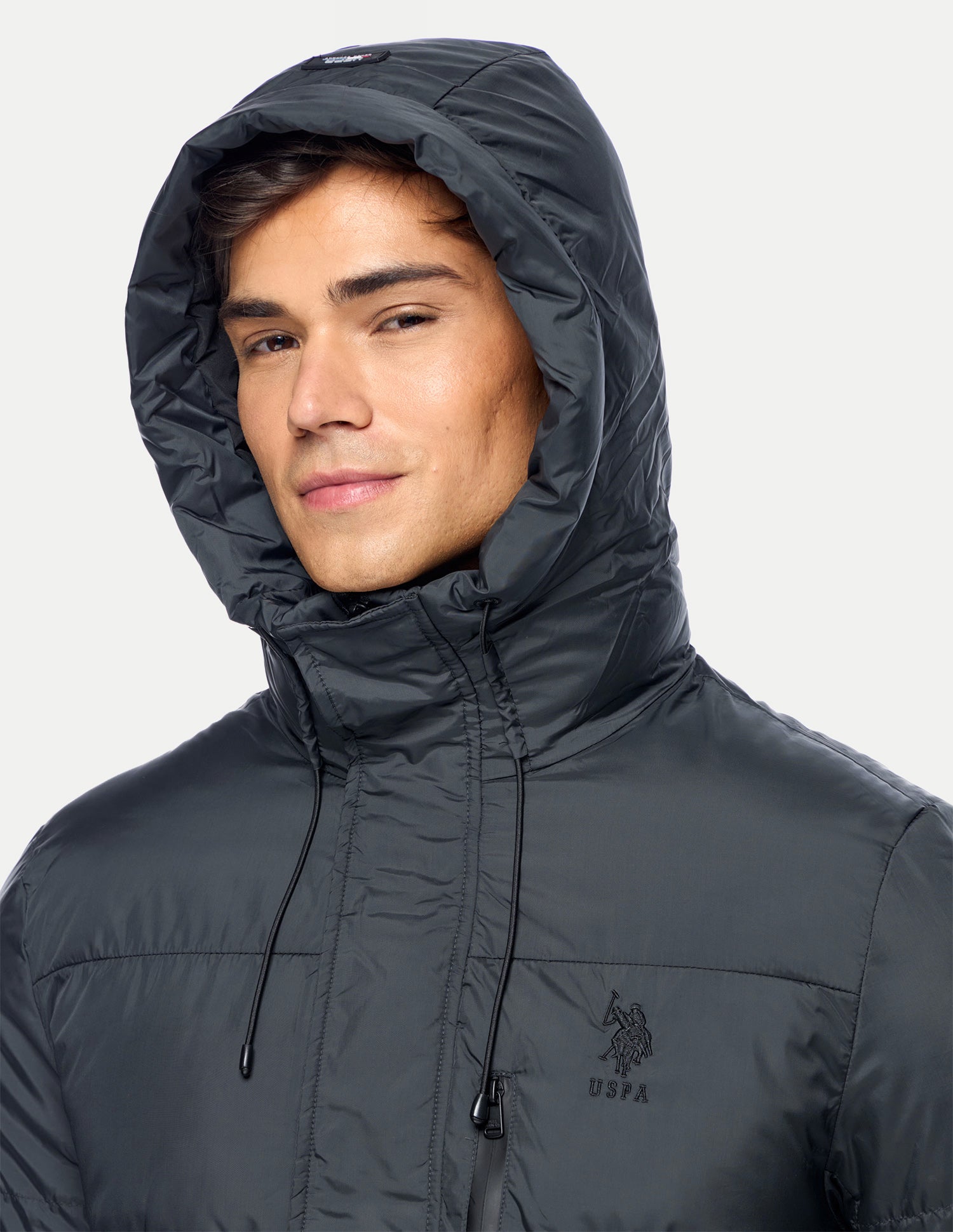 Solid Regular Fit Puffer Jacket Teal - U.S. Polo Assn. India | Large