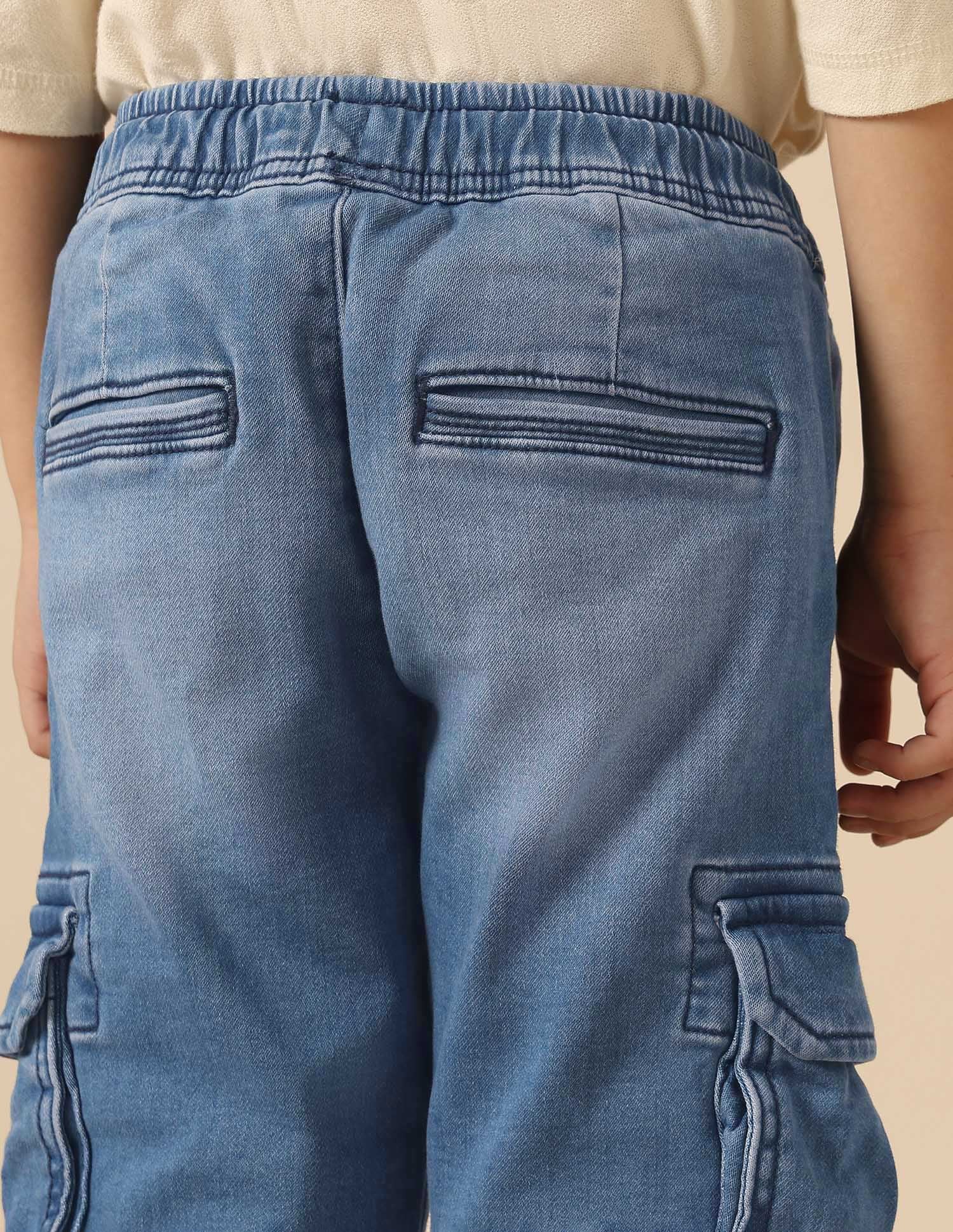 Boys Regular Fit Cargo Jogger Jeans Dark Blue - U.S. POLO ASSN. | Large