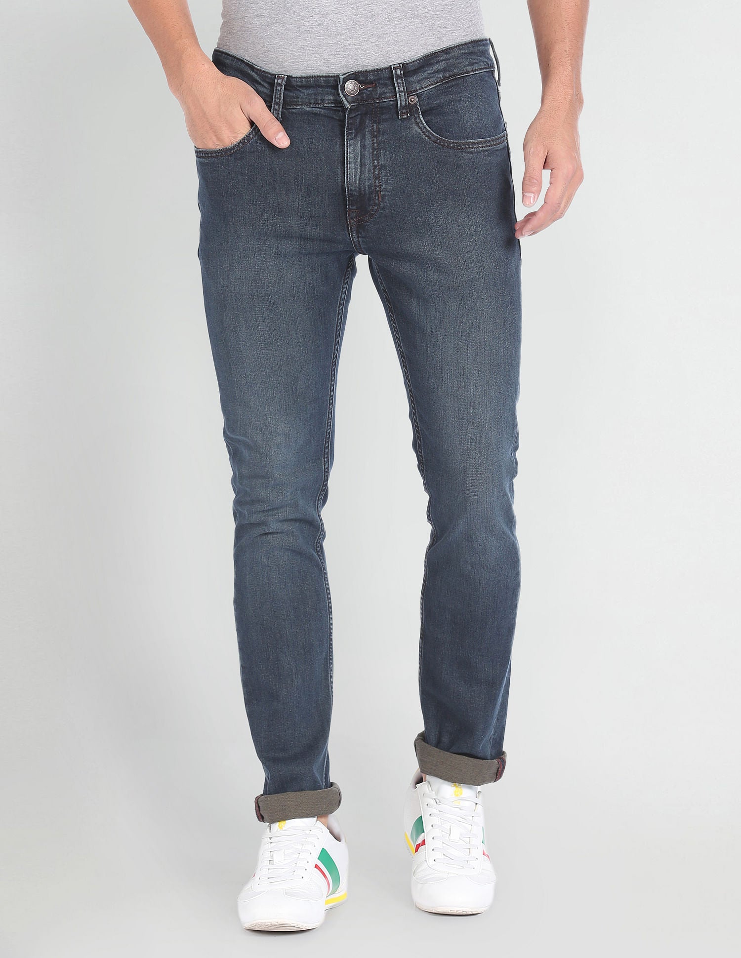 Regallo Skinny Fit Blue Jeans Blue - U.S. Polo Assn. India | Large