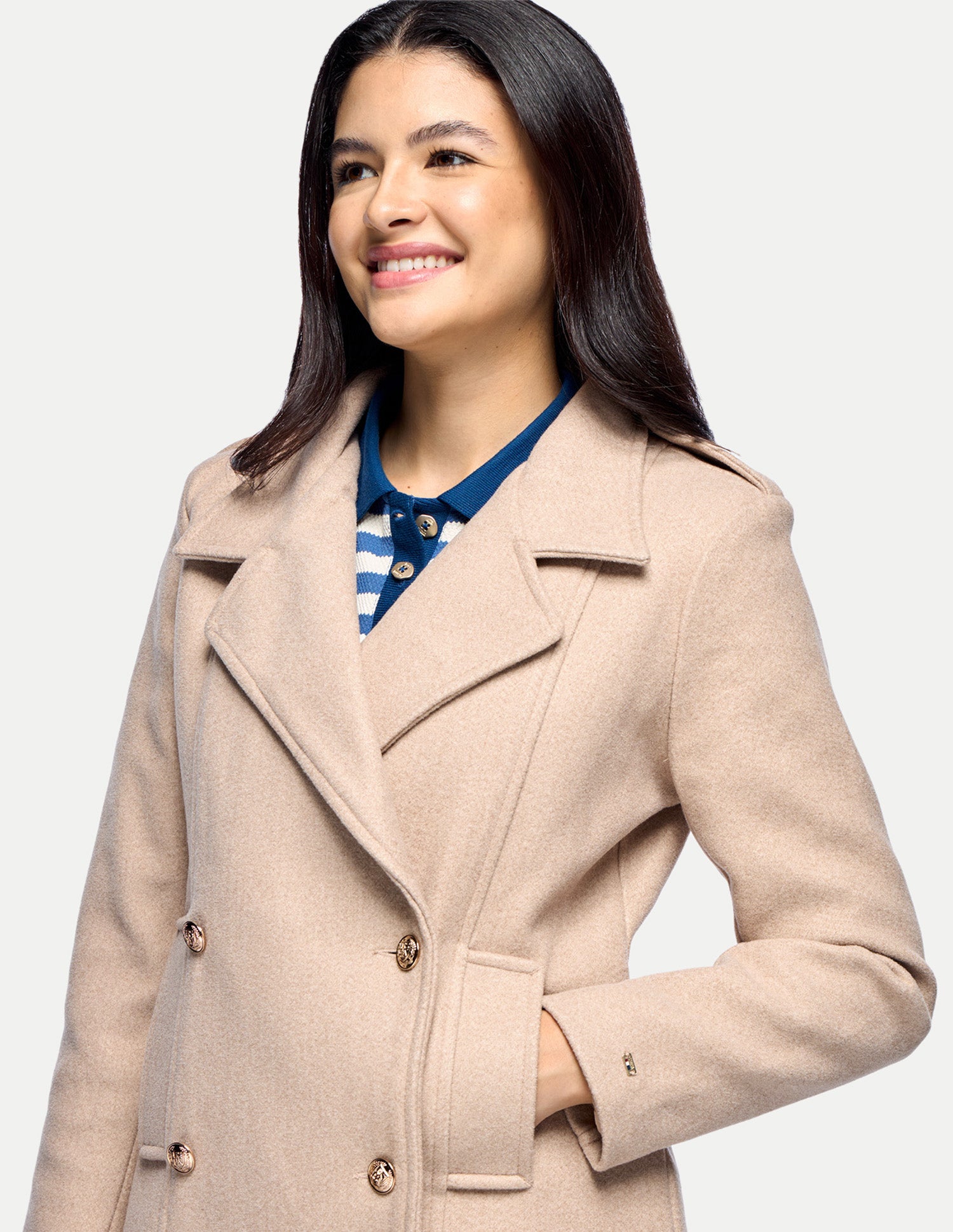 Double Breasted Blazer Jacket Beige - U.S. Polo Assn. India | Large