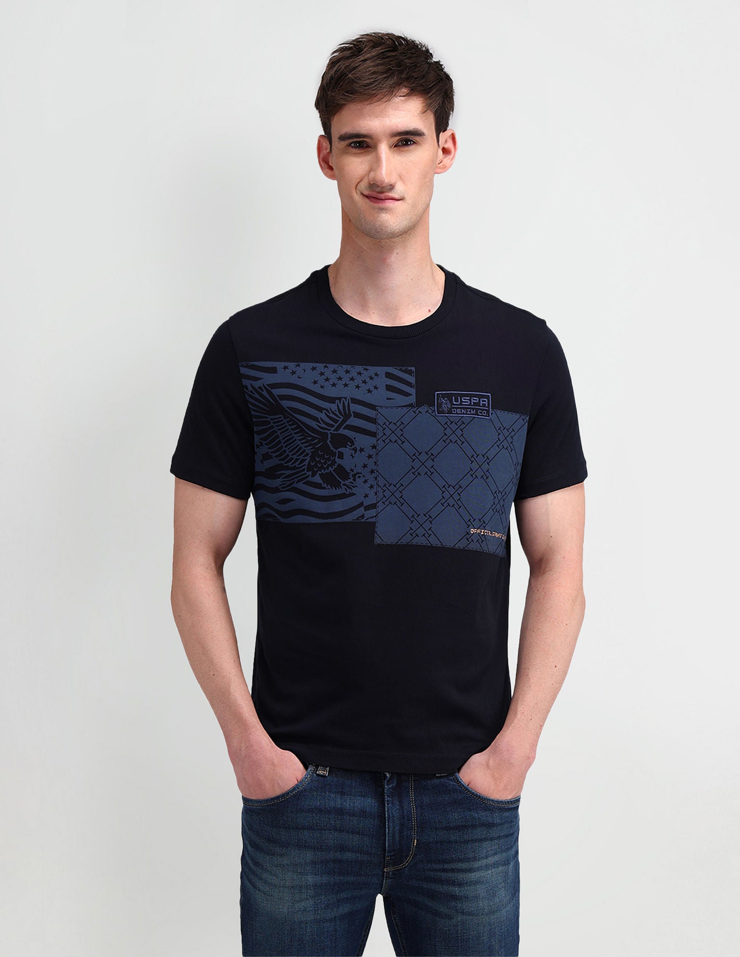 Muscle Fit Graphic T-Shirt Navy - U.S. Polo Assn. India | Large