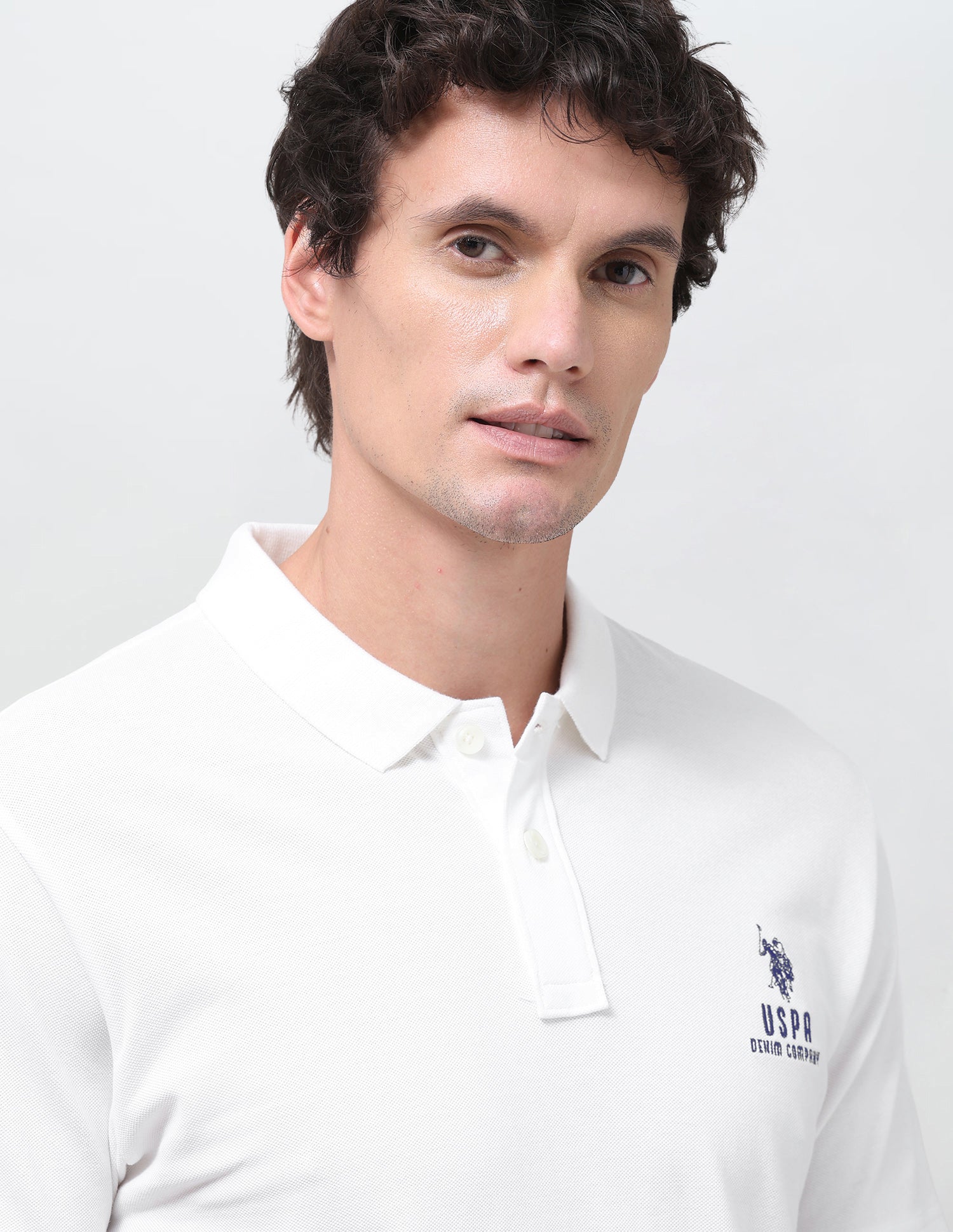 Solid Slim Fit Polo Shirt Ivory - U.S. Polo Assn. India | Large