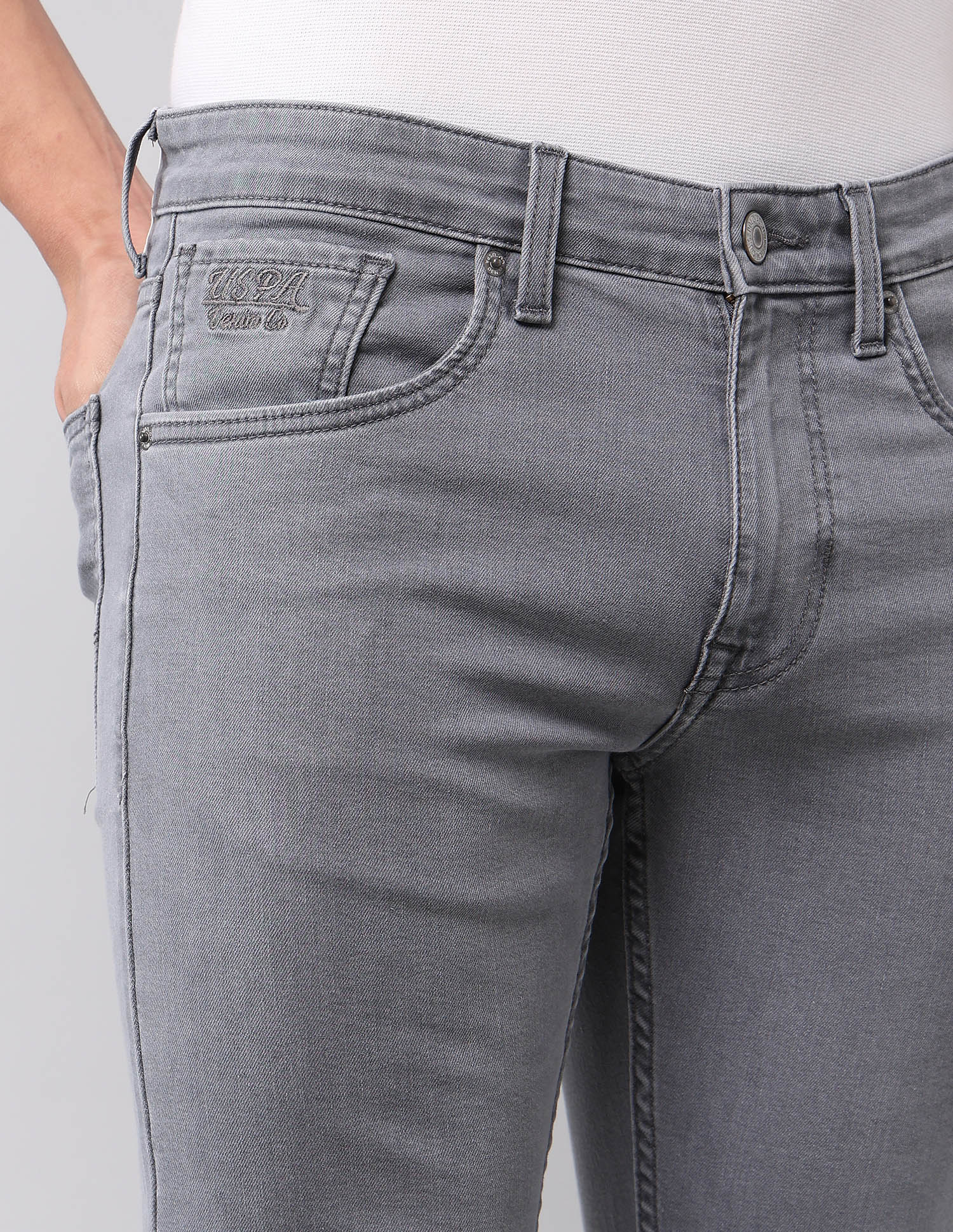 Regallo Skinny Fit Grey Jeans Grey - U.S. Polo Assn. India | Large