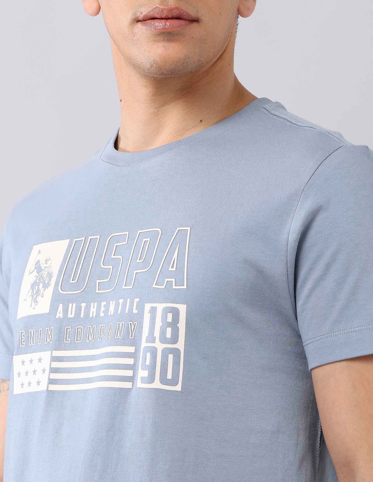 Brand Printed Summer In Med T-Shirt Blue - U.S. Polo Assn. India | Large