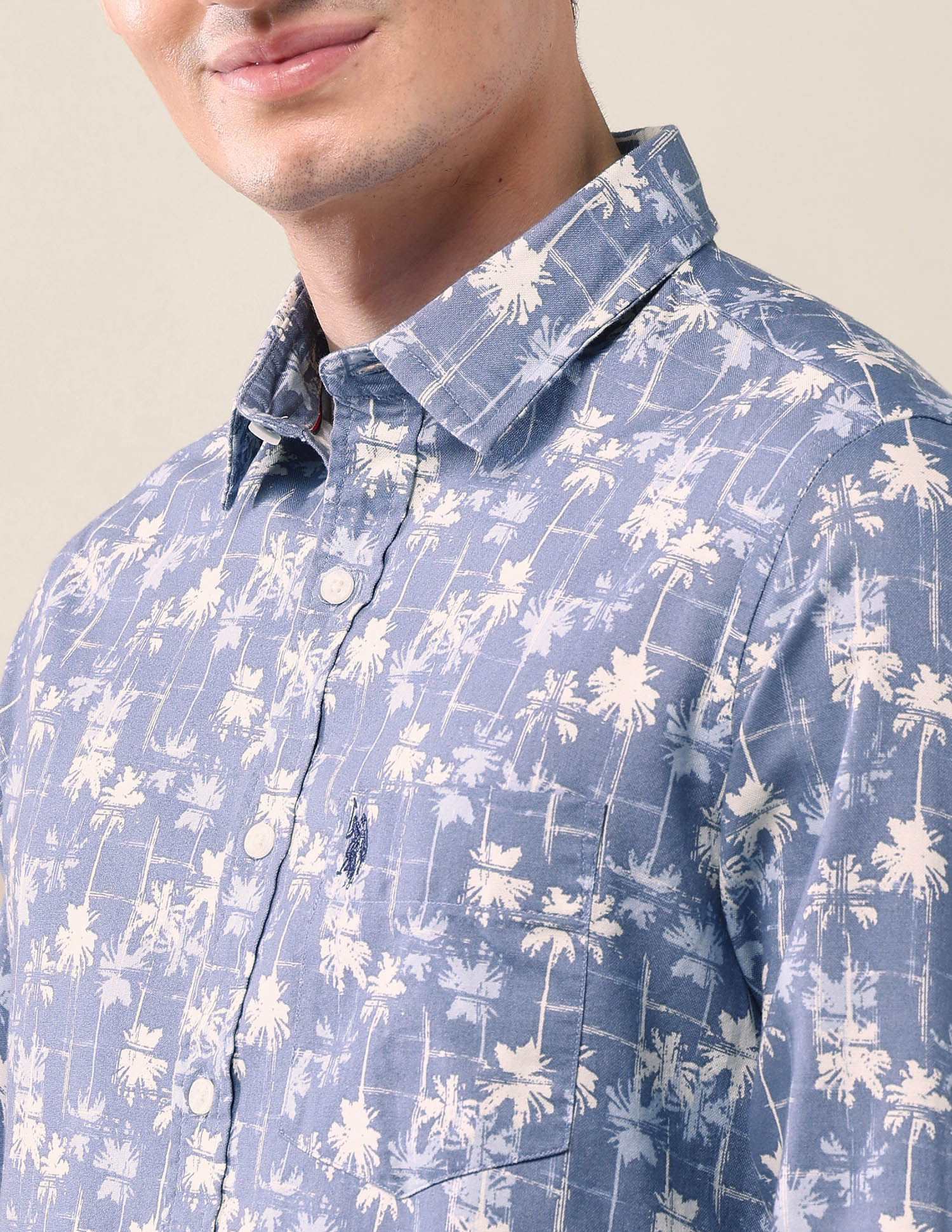 Abstract Tailored Fit Shirt Blue - U.S. Polo Assn. India | Large