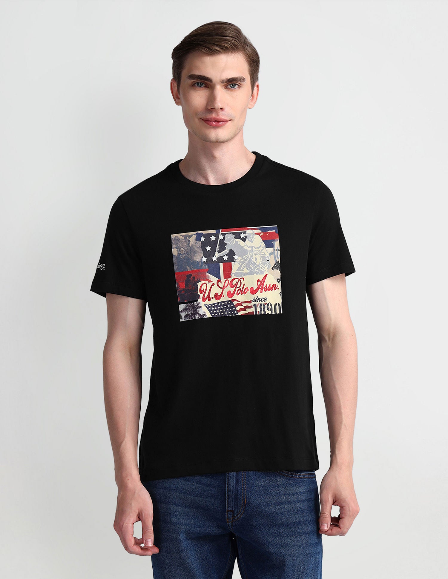 Muscle Fit Graphic T-Shirt Dark-Blue - U.S. Polo Assn. India | Large