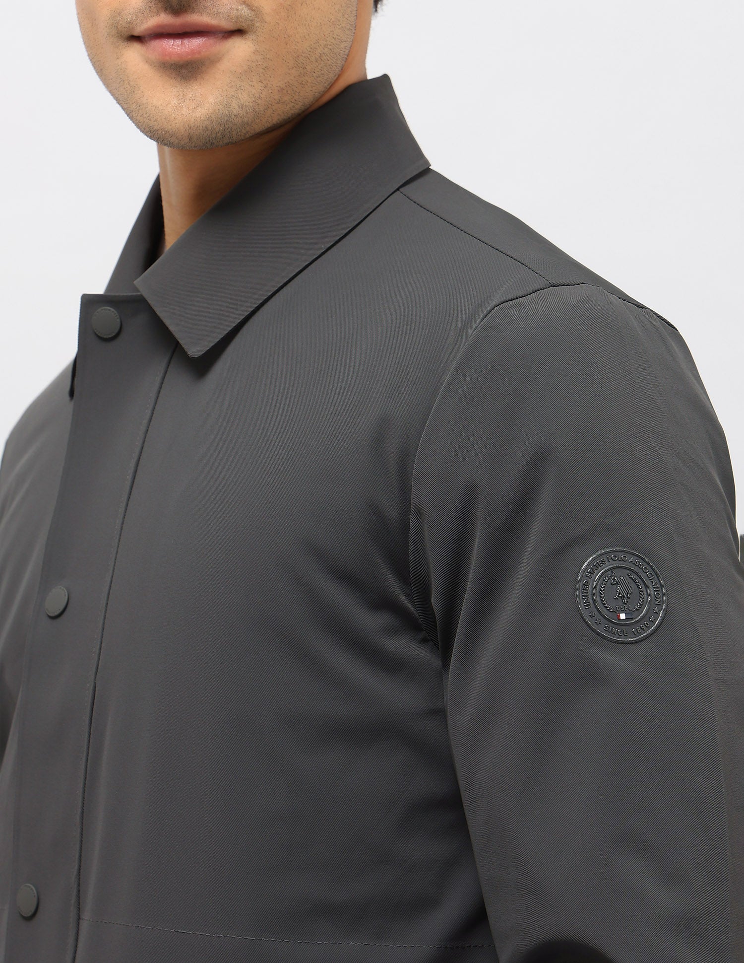 Regular Fit Solid Jacket Dark Grey - U.S. POLO ASSN. | Large