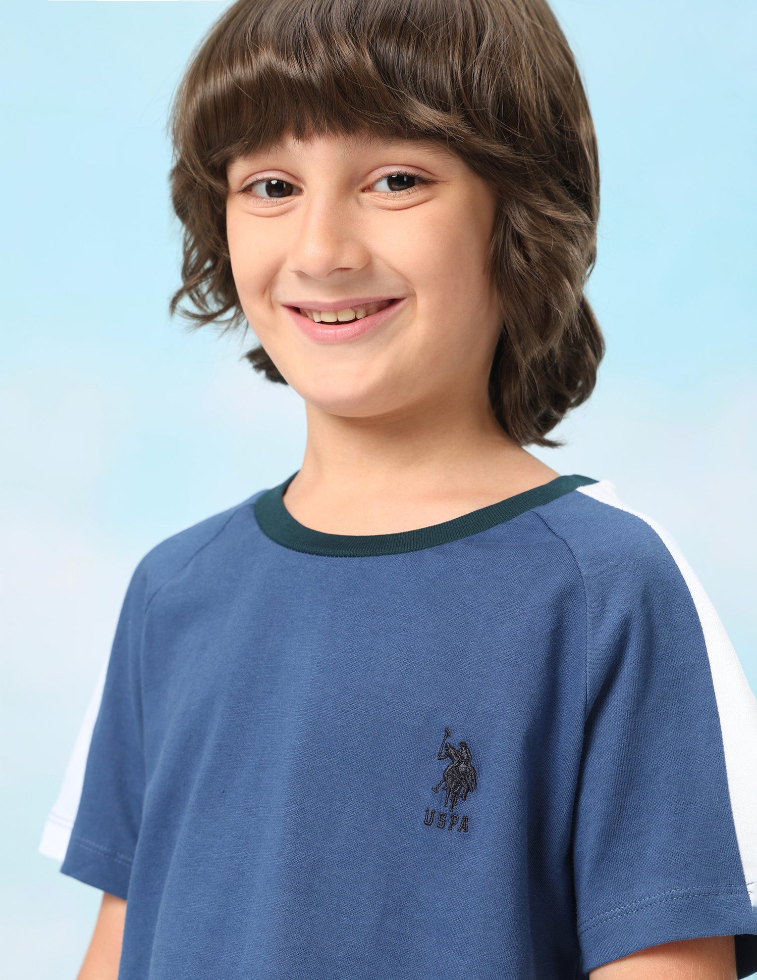 Solid Regular Fit T-Shirt Blue - U.S. Polo Assn. India | Large