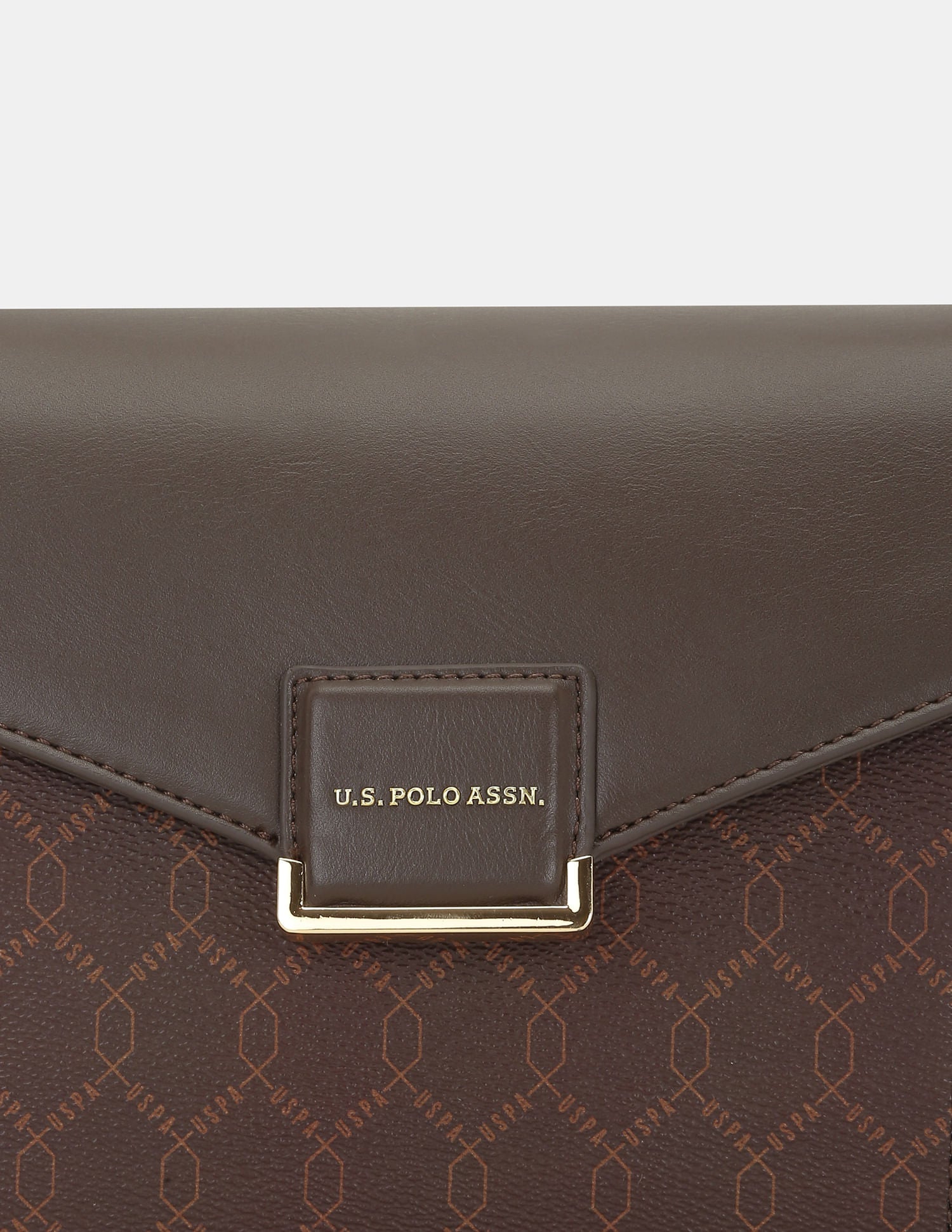Women Birdy Sling Bag with Monogram Print Brown - U.S. POLO ASSN. | Large