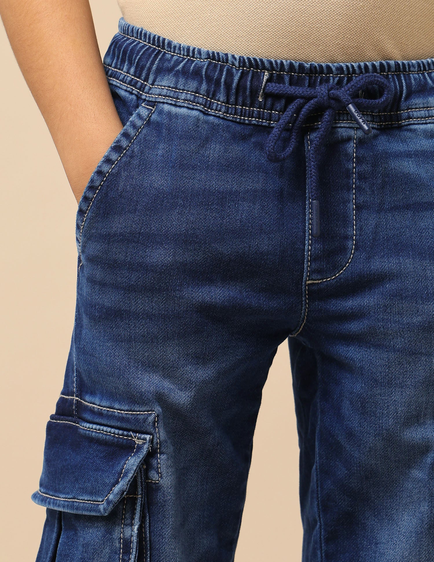 Boys Whiskered Regular Fit Cargo Jeans Light Blue - U.S. POLO ASSN. | Large