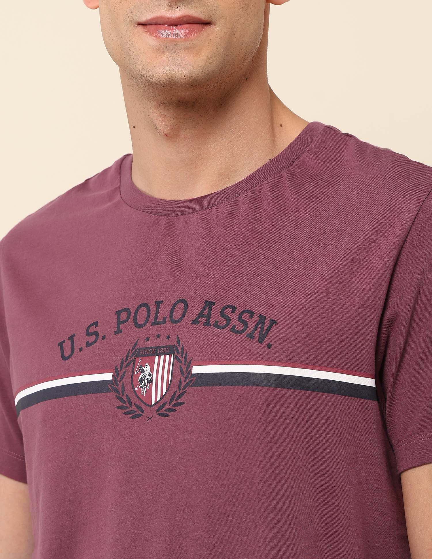 Pure Cotton Slim Fit T-Shirt Maroon - U.S. Polo Assn. India | Large