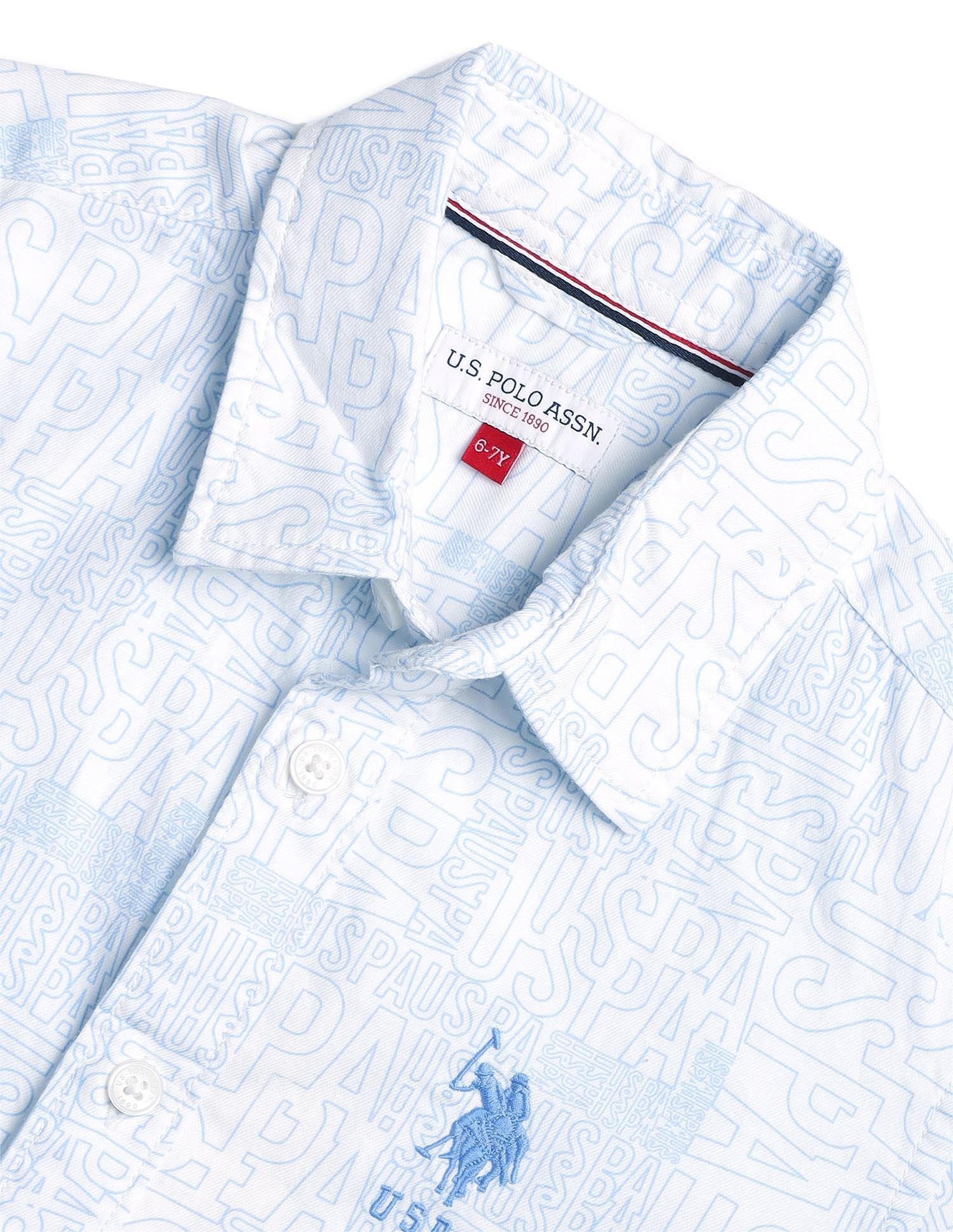 Boys Twill Regular Fit Shirt White - U.S. POLO ASSN. | Large