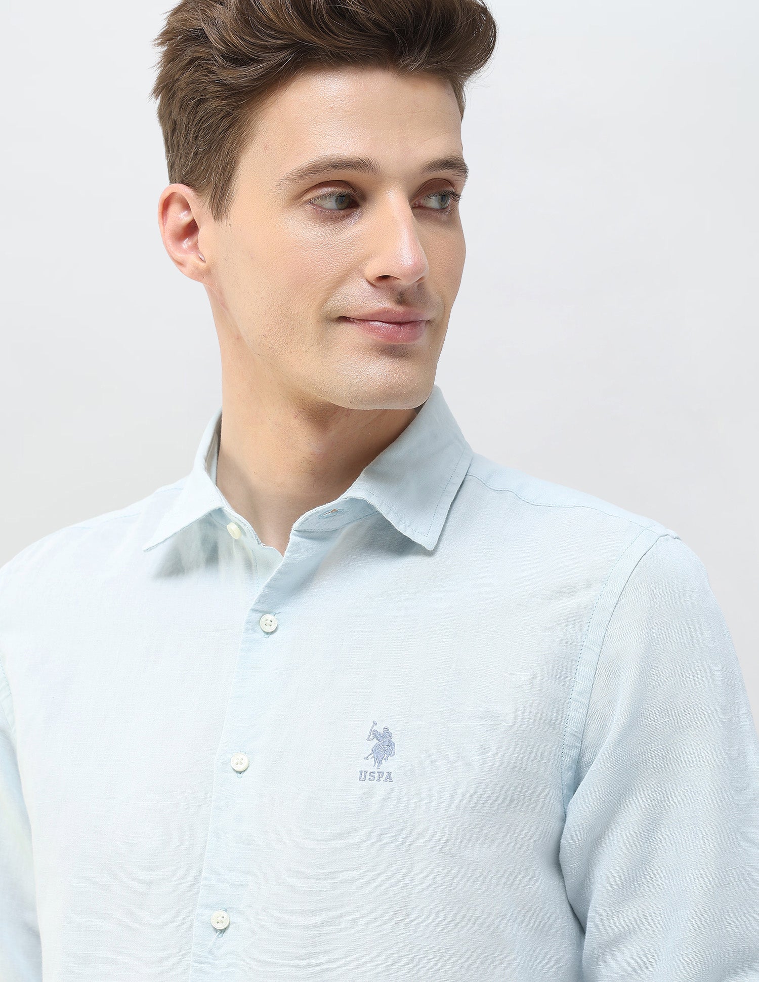 Regular Fit Motel On The Coast Shirt Light Blue - U.S. Polo Assn. India | Large