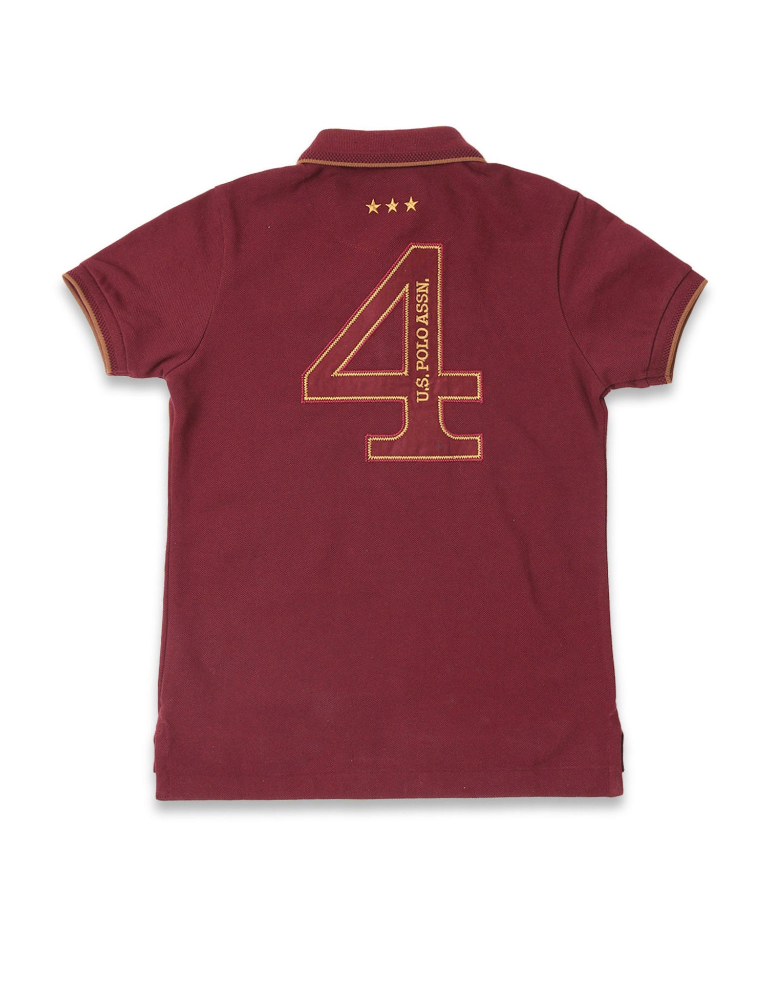 Boys Brand Appliqued Regular Fit Polo Shirt Burgundy - U.S. POLO ASSN. | Large