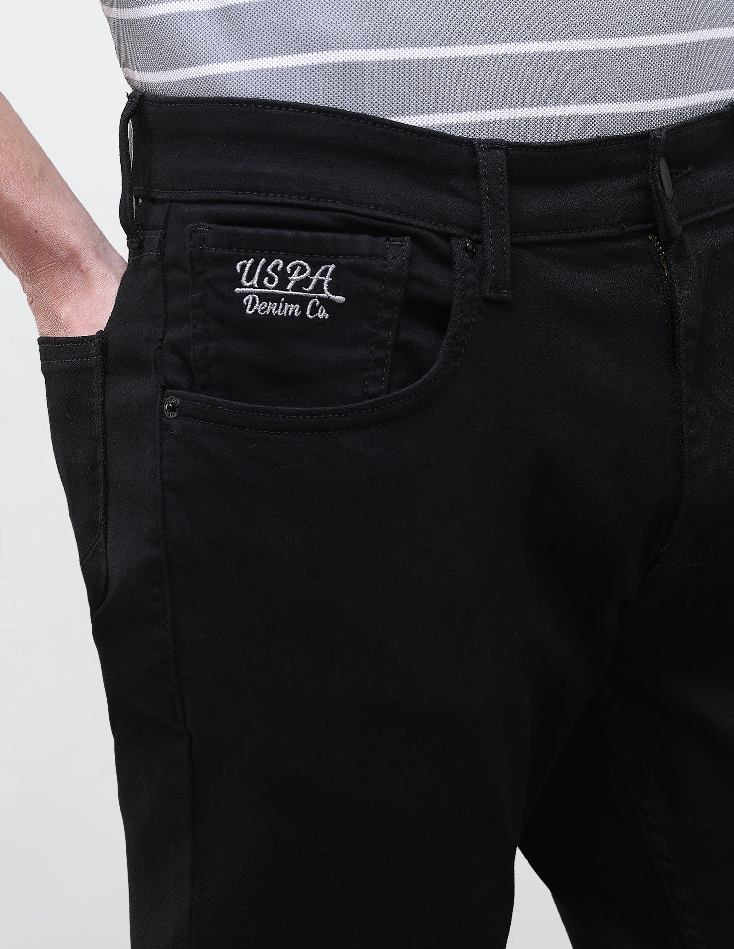 Brandon Slim-Tapered Fit Black Jeans Black - U.S. Polo Assn. India | Large