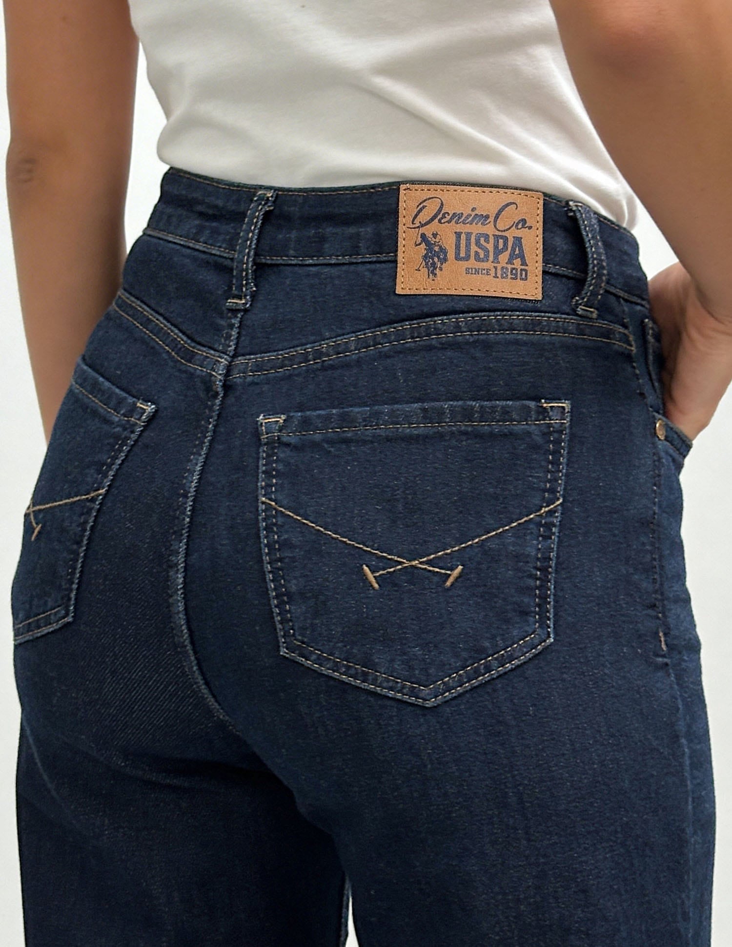 High Rise Straight Fit Jeans Blue - U.S. Polo Assn. India | Large