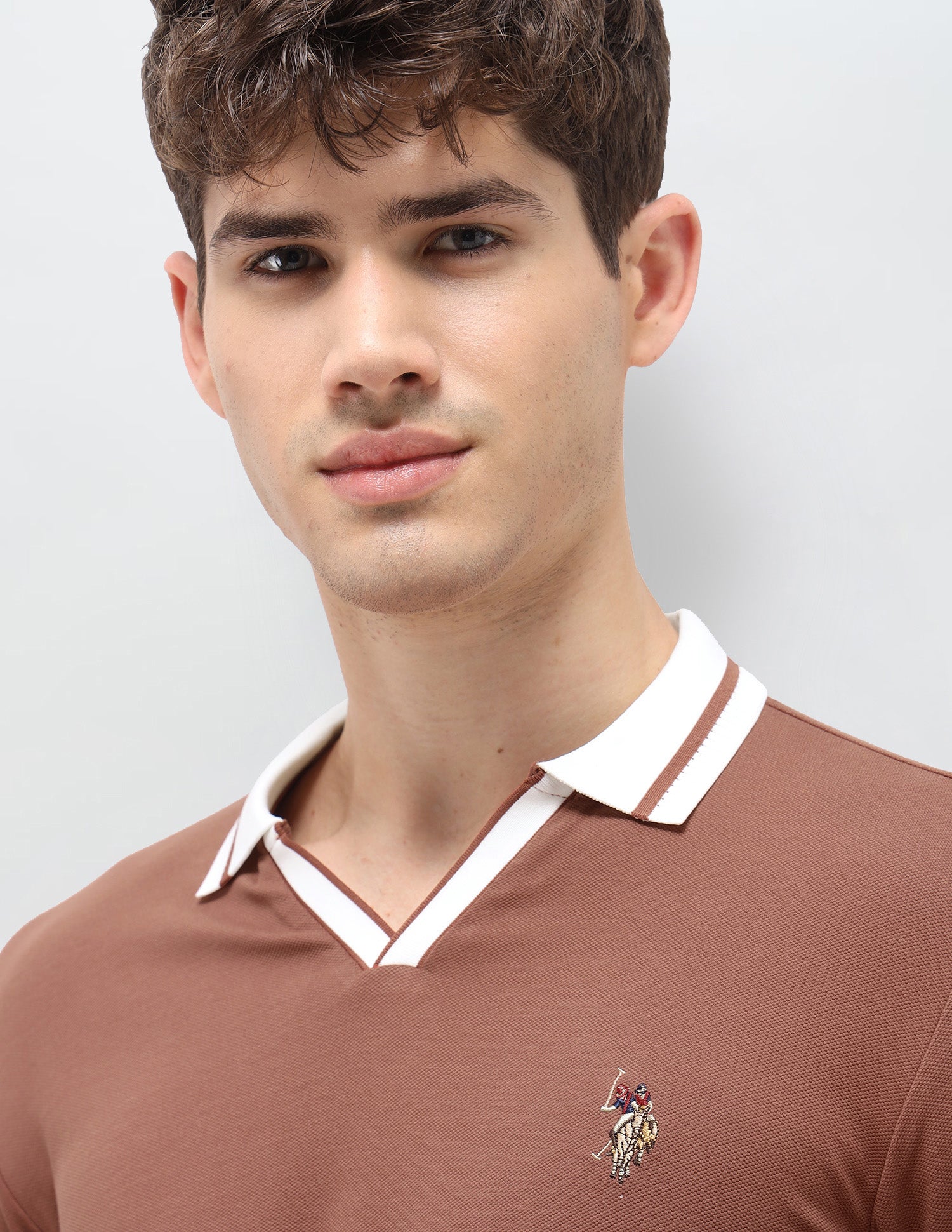 Solid Slim Fit Polo Shirt Rust - U.S. Polo Assn. India | Large