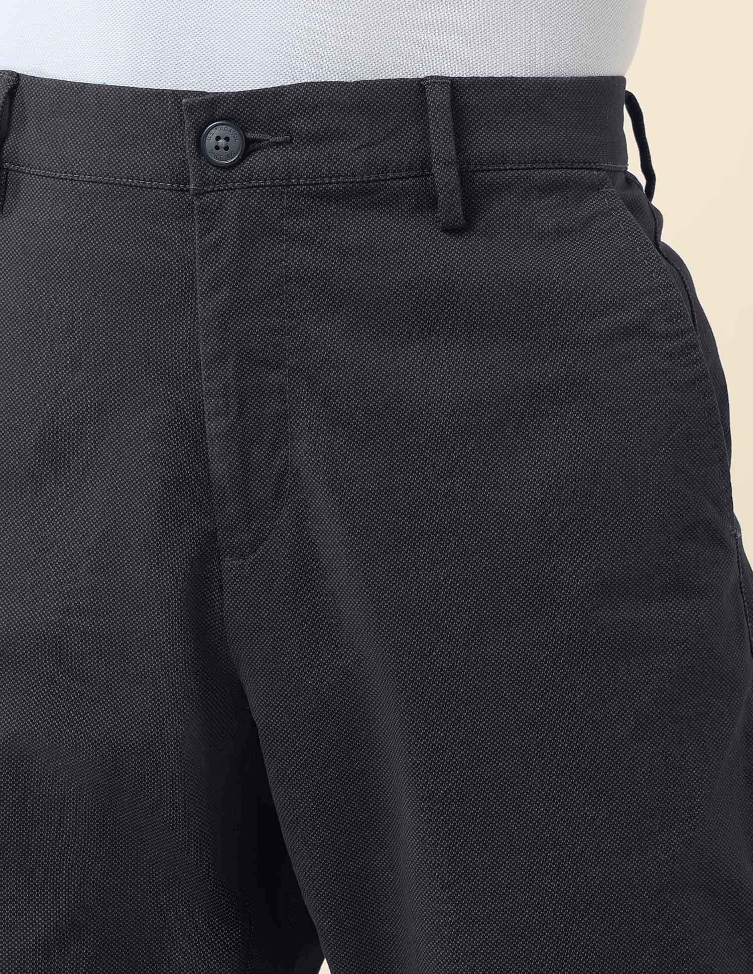 Solid Riley Straight Fit Trousers Charcoal - U.S. POLO ASSN. | Large
