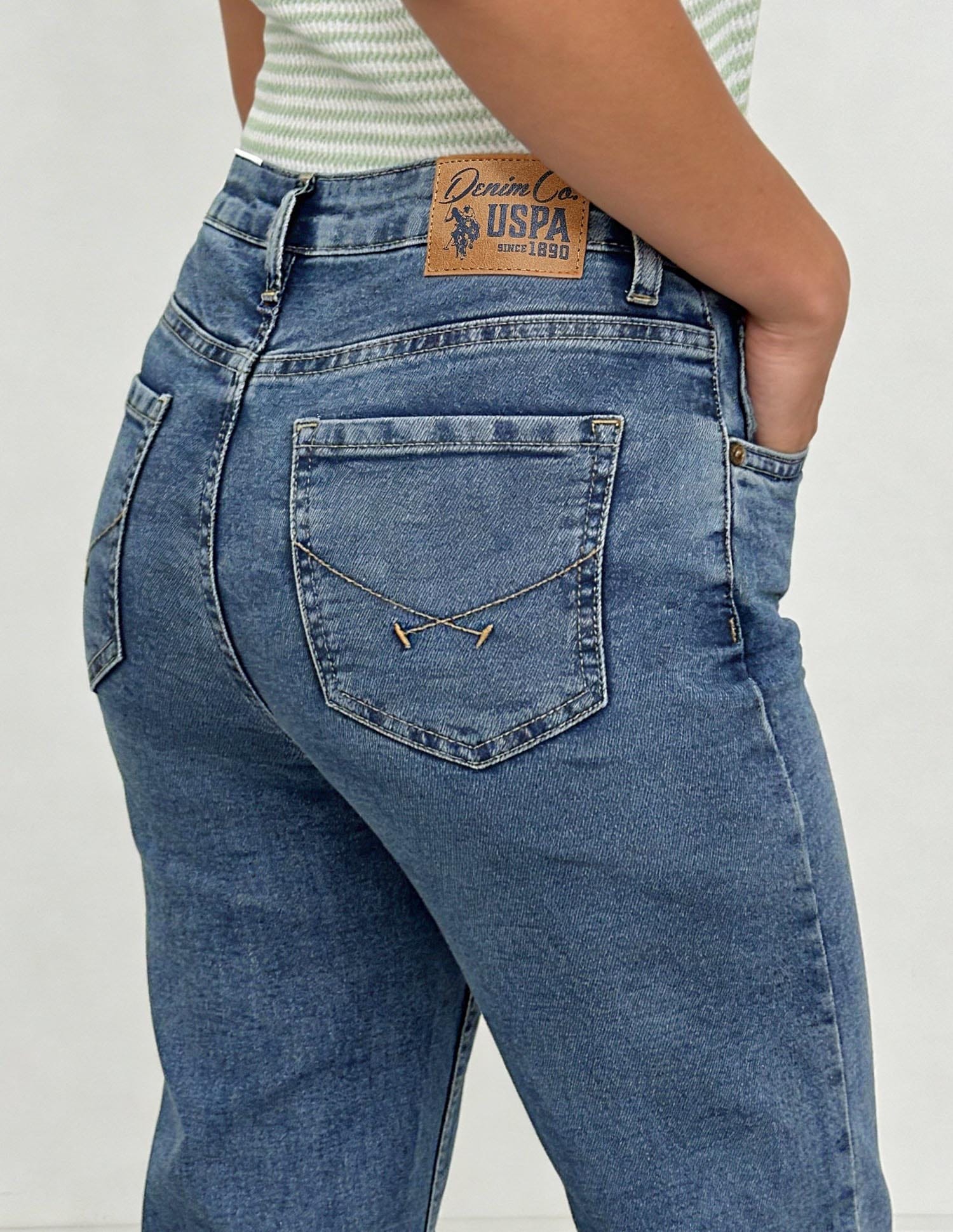 High Rise Flared Fit Jeans Blue - U.S. Polo Assn. India | Large