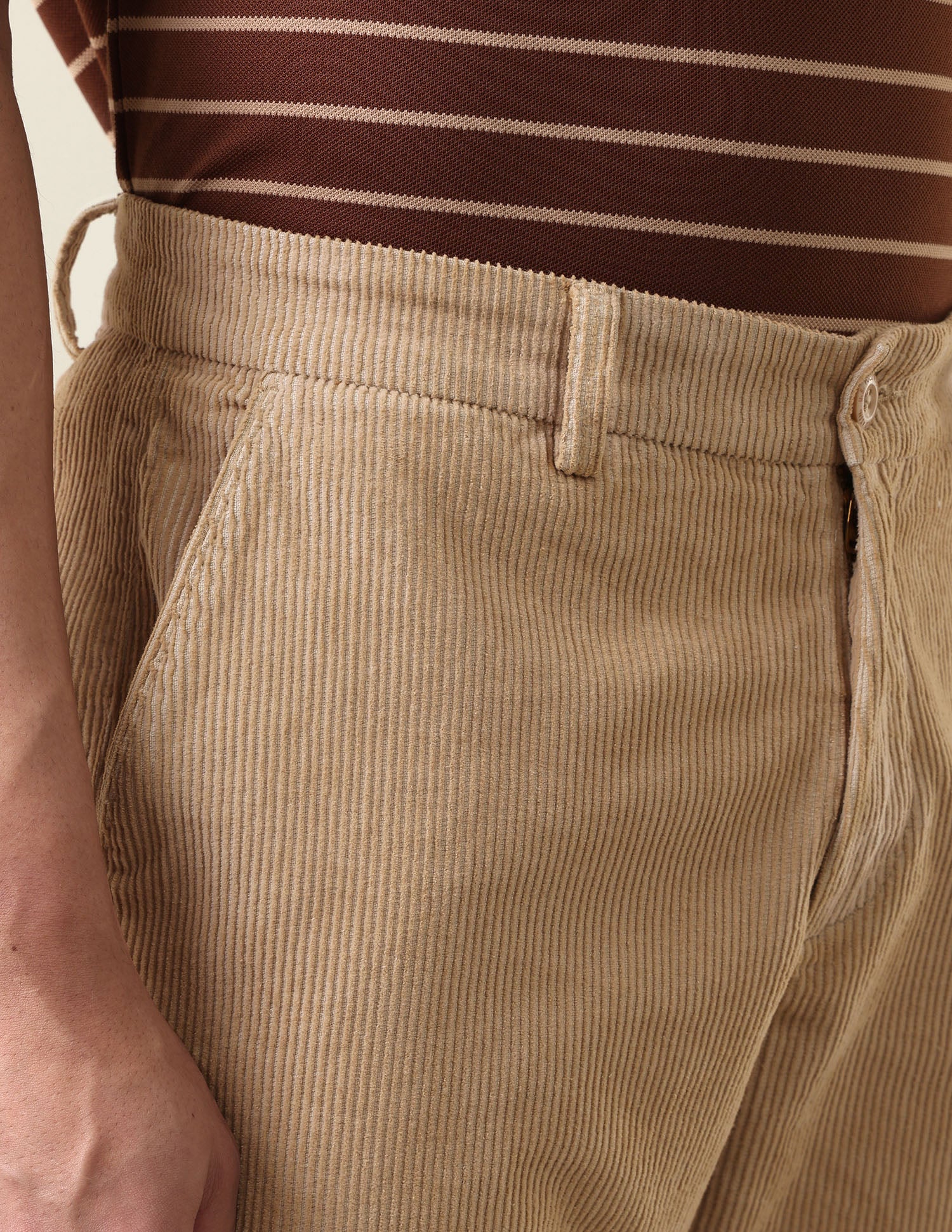 Corduroy	Riley Straight Fit Trousers Beige - U.S. Polo Assn. India | Large