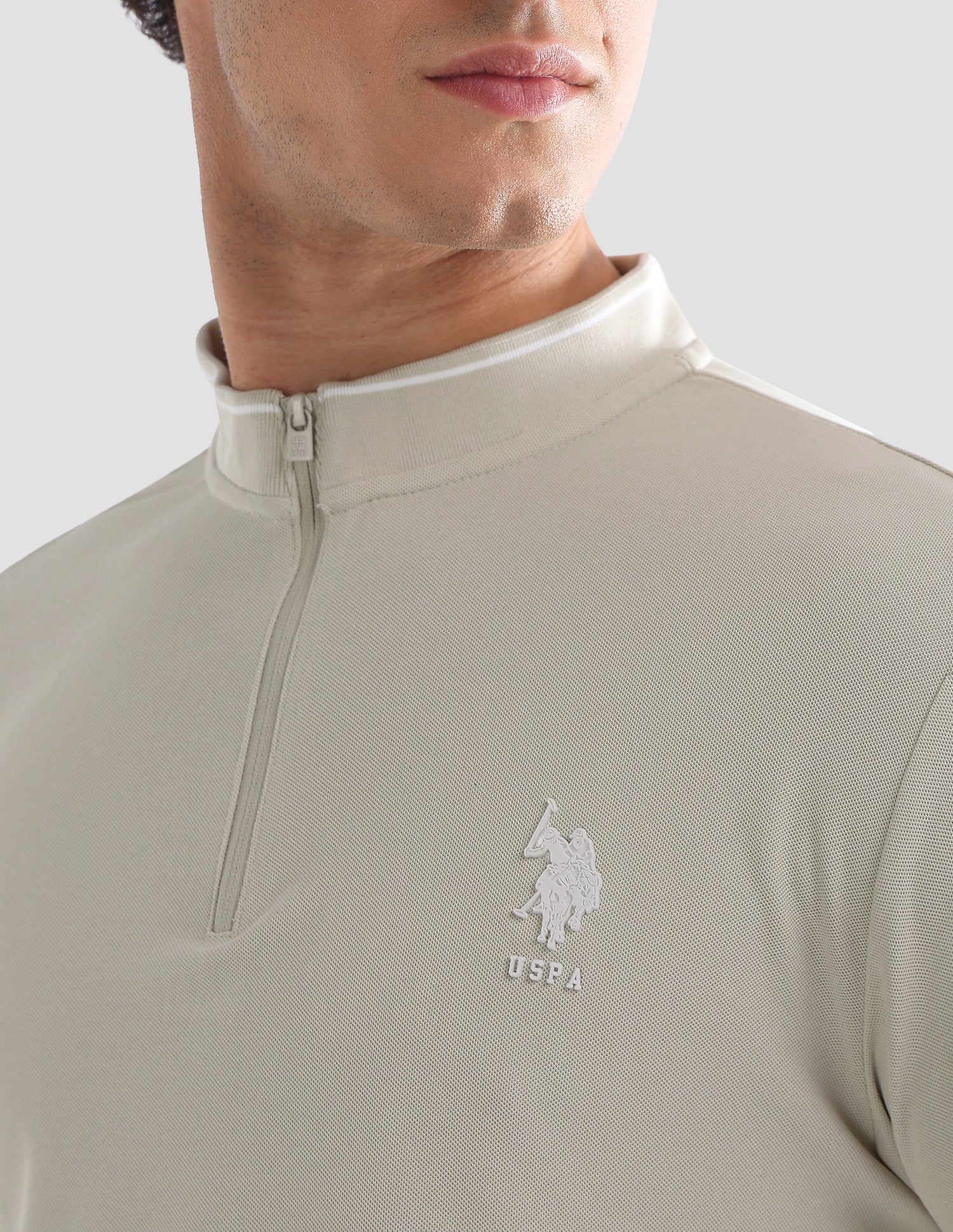 Solid Slim Fit Active Polo Shirt Beige - U.S. Polo Assn. India | Large