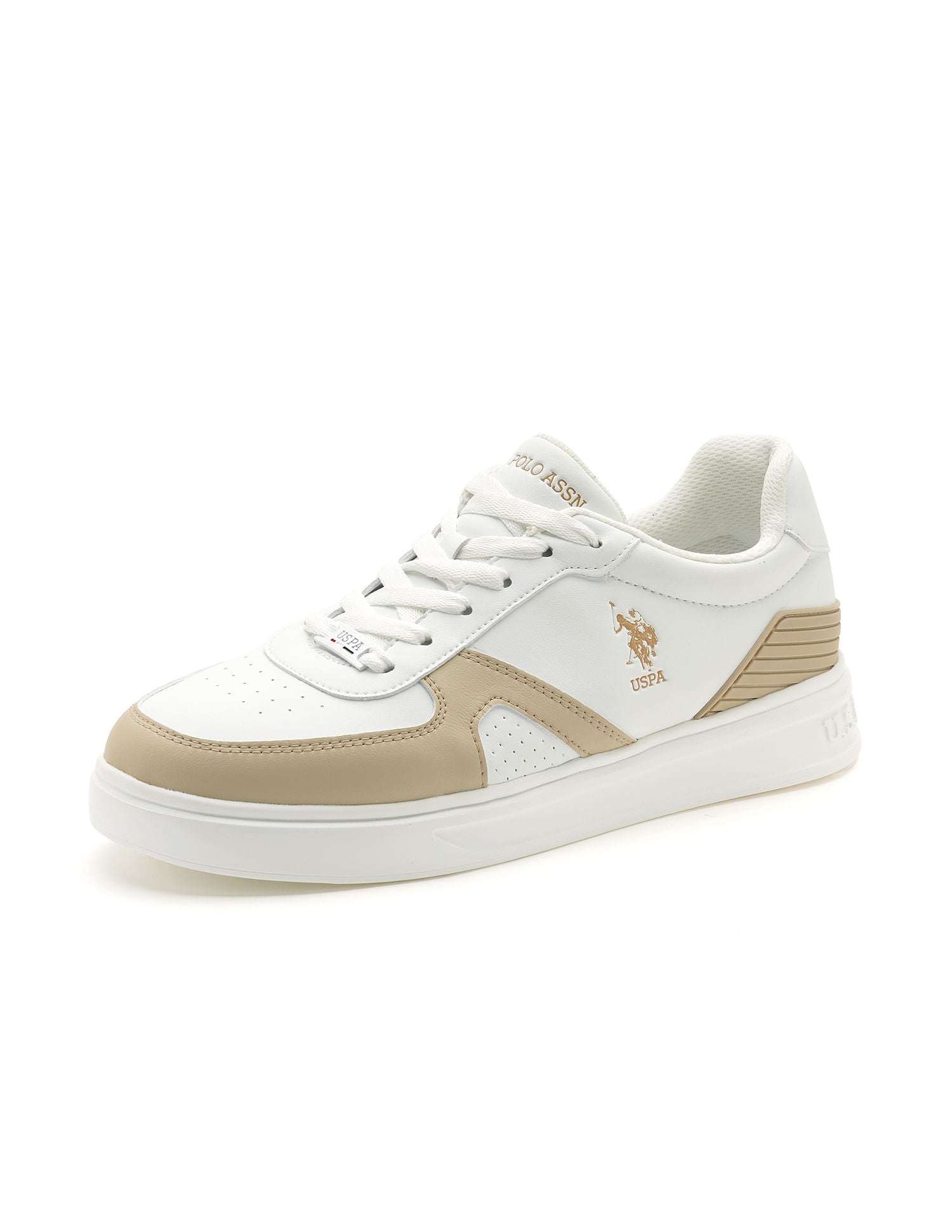 Men Nebo Colourblocked Sneakers Beige - U.S. Polo Assn. India | Large