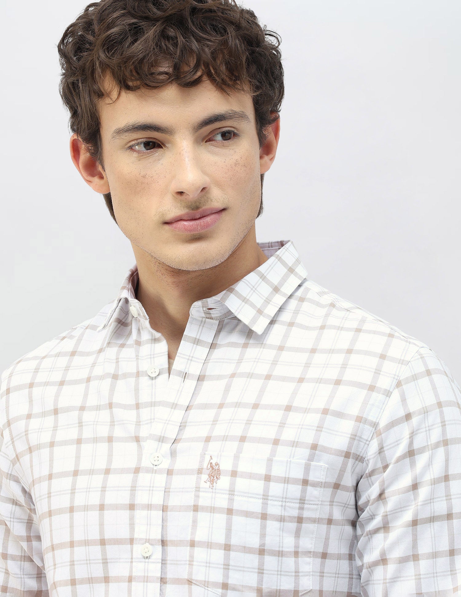 Casa De Campo Regular Fit Shirt Khaki - U.S. Polo Assn. India | Large