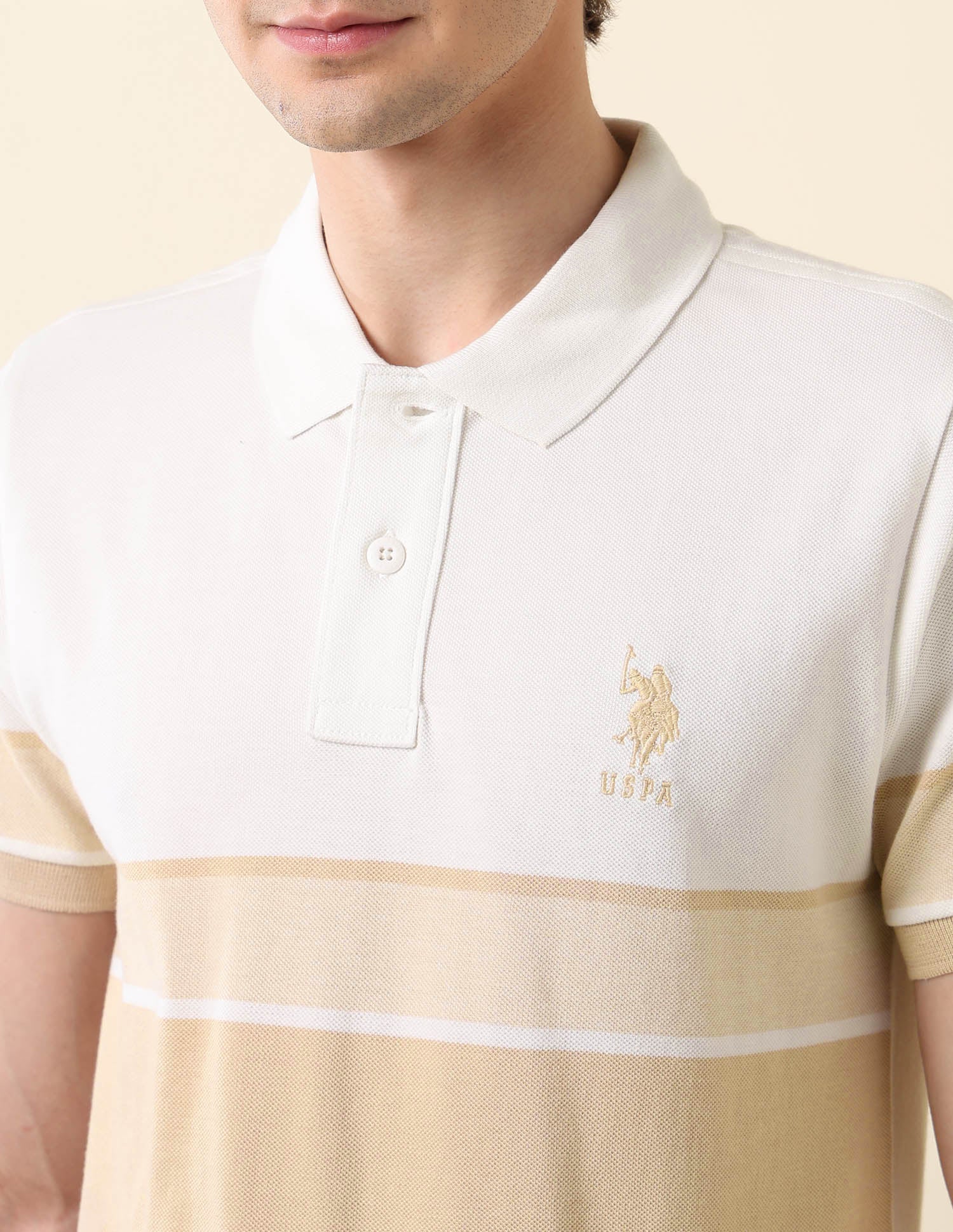 Colourblocked Classic Polo Shirt Off White - U.S. POLO ASSN. | Large
