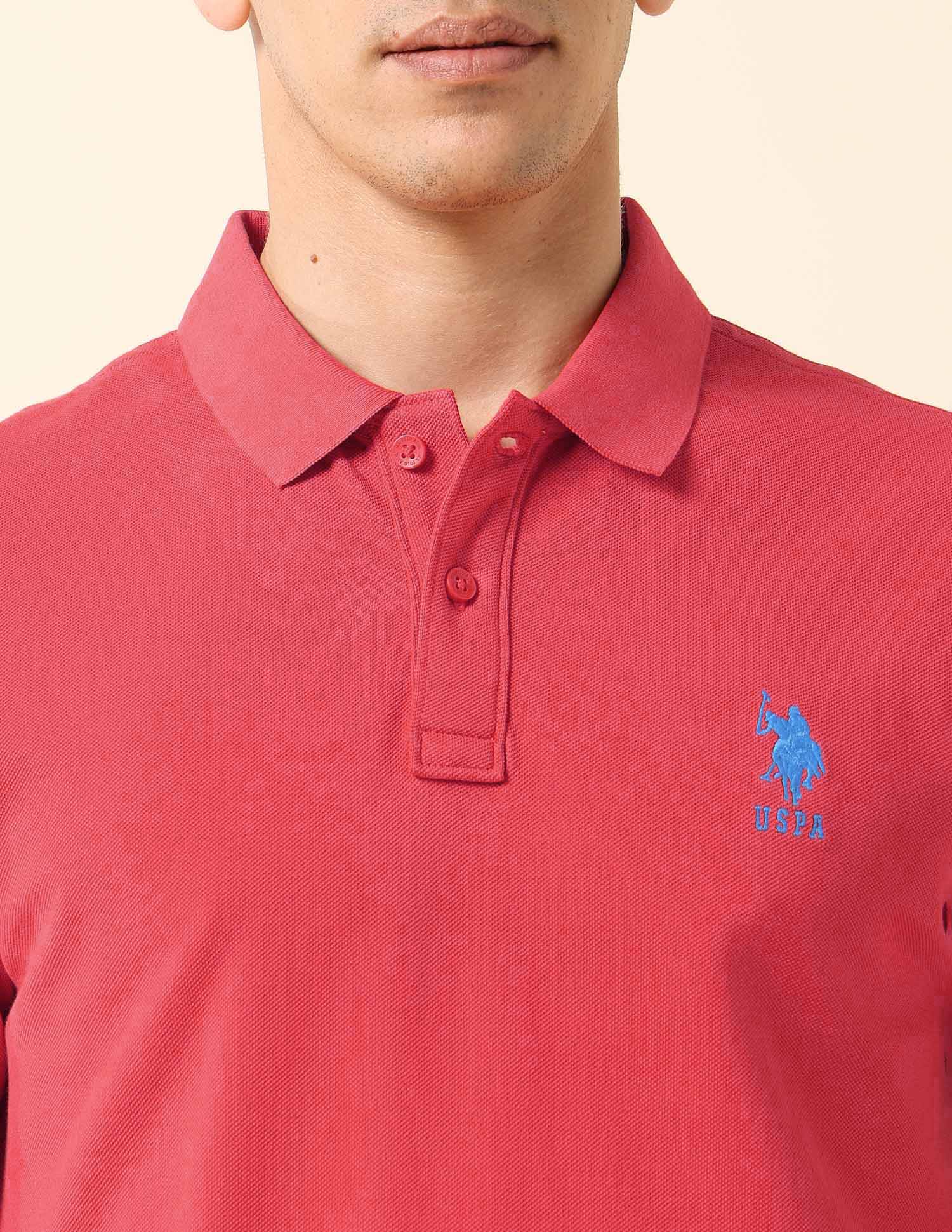 Solid Core Polo Shirt Dark Orange - U.S. POLO ASSN. | Large