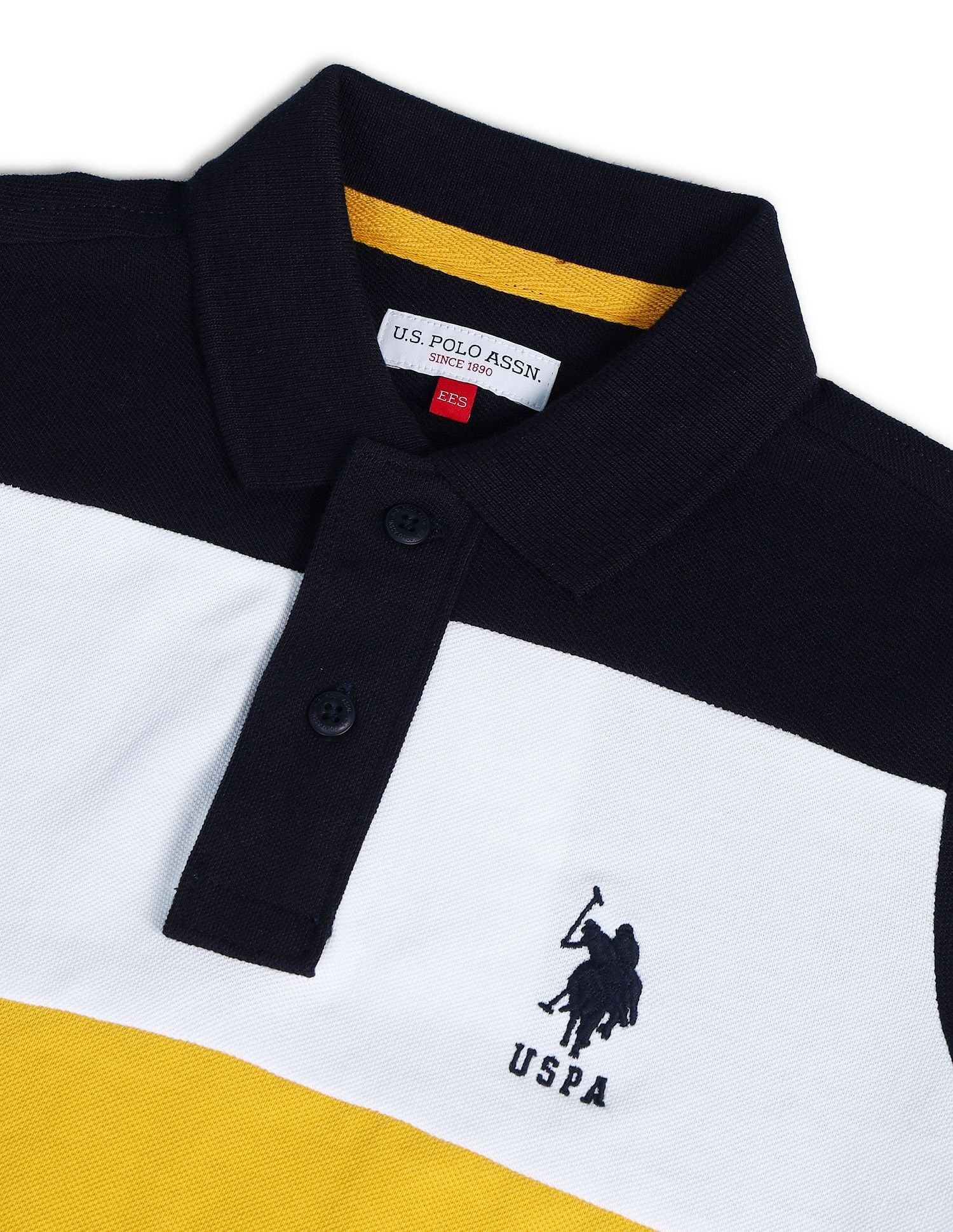 Boys Colourblocked Polo Shirt Mustard - U.S. POLO ASSN. | Large