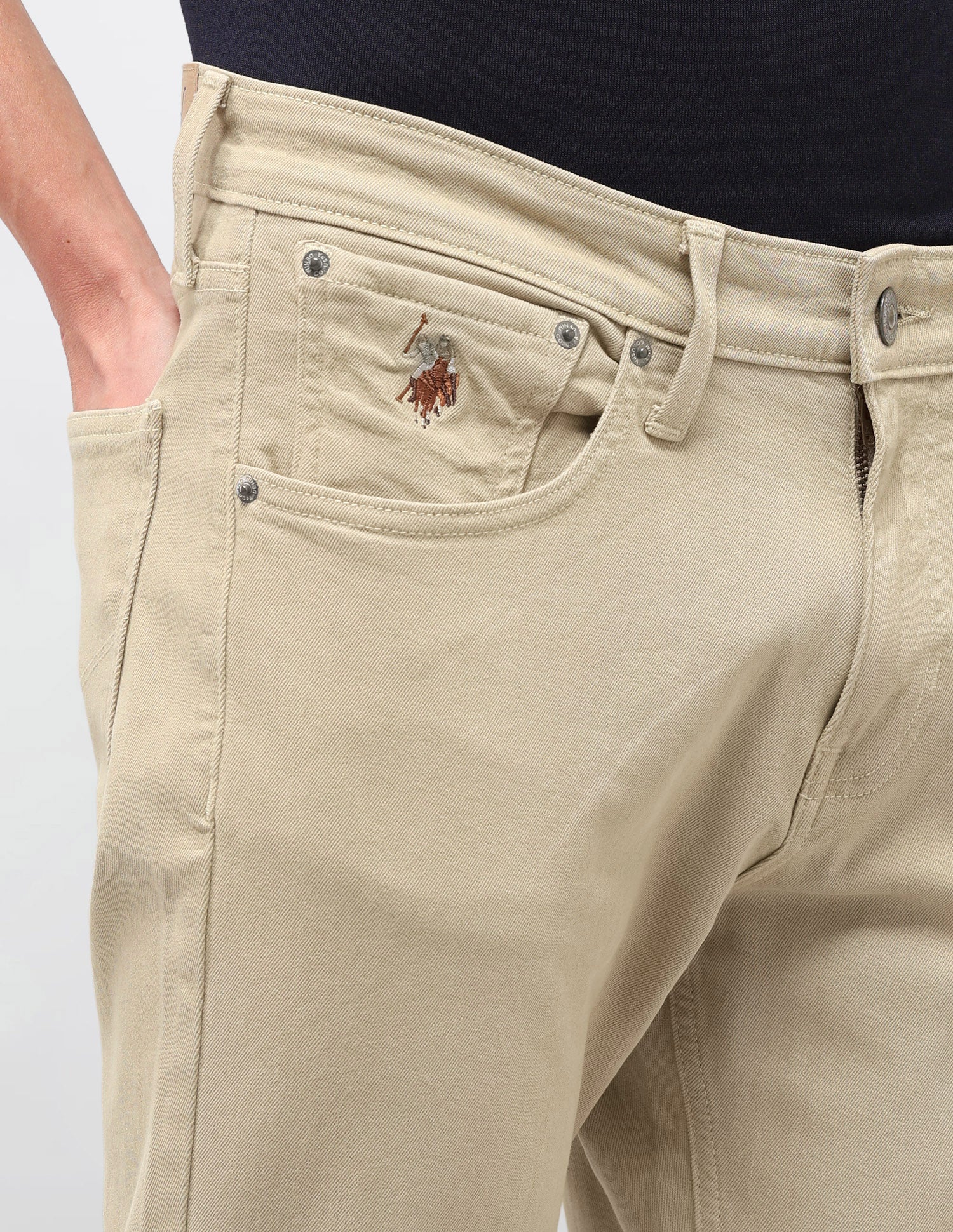 Brandon Slim-Tapered Fit Beige Jeans Beige - U.S. Polo Assn. India | Large