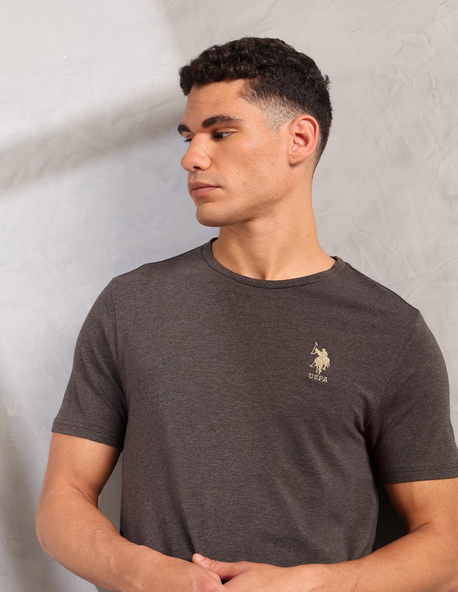 Antibacterial Comfort Fit Pe003 Lounge T-Shirt - Pack Of 1 Dark Brown Melange - U.S. POLO ASSN. | Large