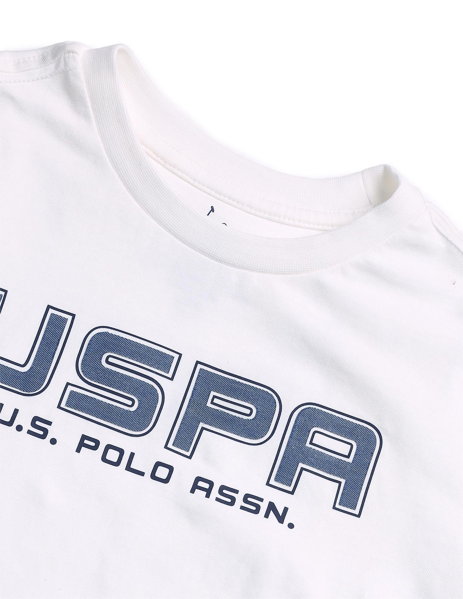 Boys Regular Fit Brand Printed T-Shirt Off White - U.S. POLO ASSN. | Large