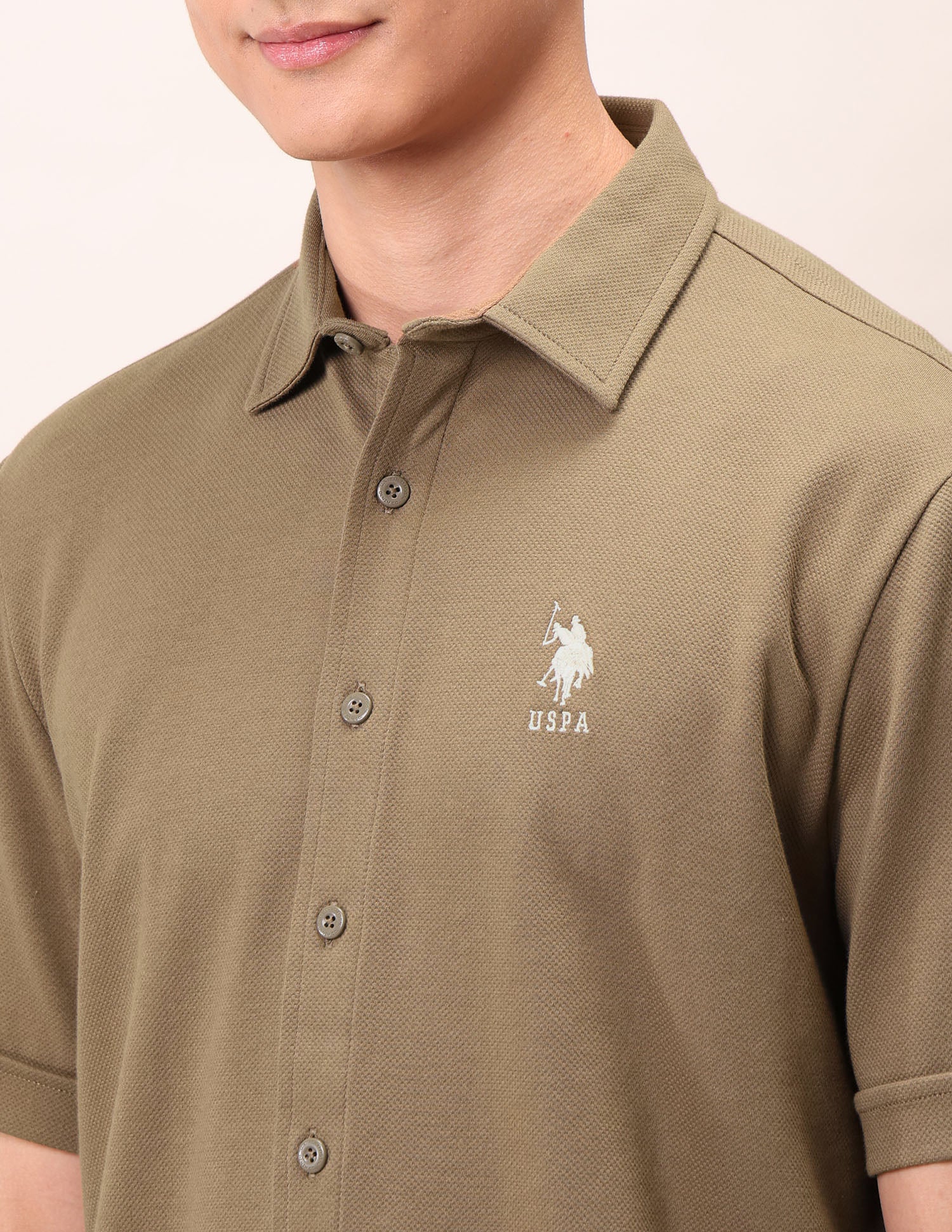 Relaxed Fit Pure Cotton Outdoor Shirt Brown - U.S. POLO ASSN. | Large