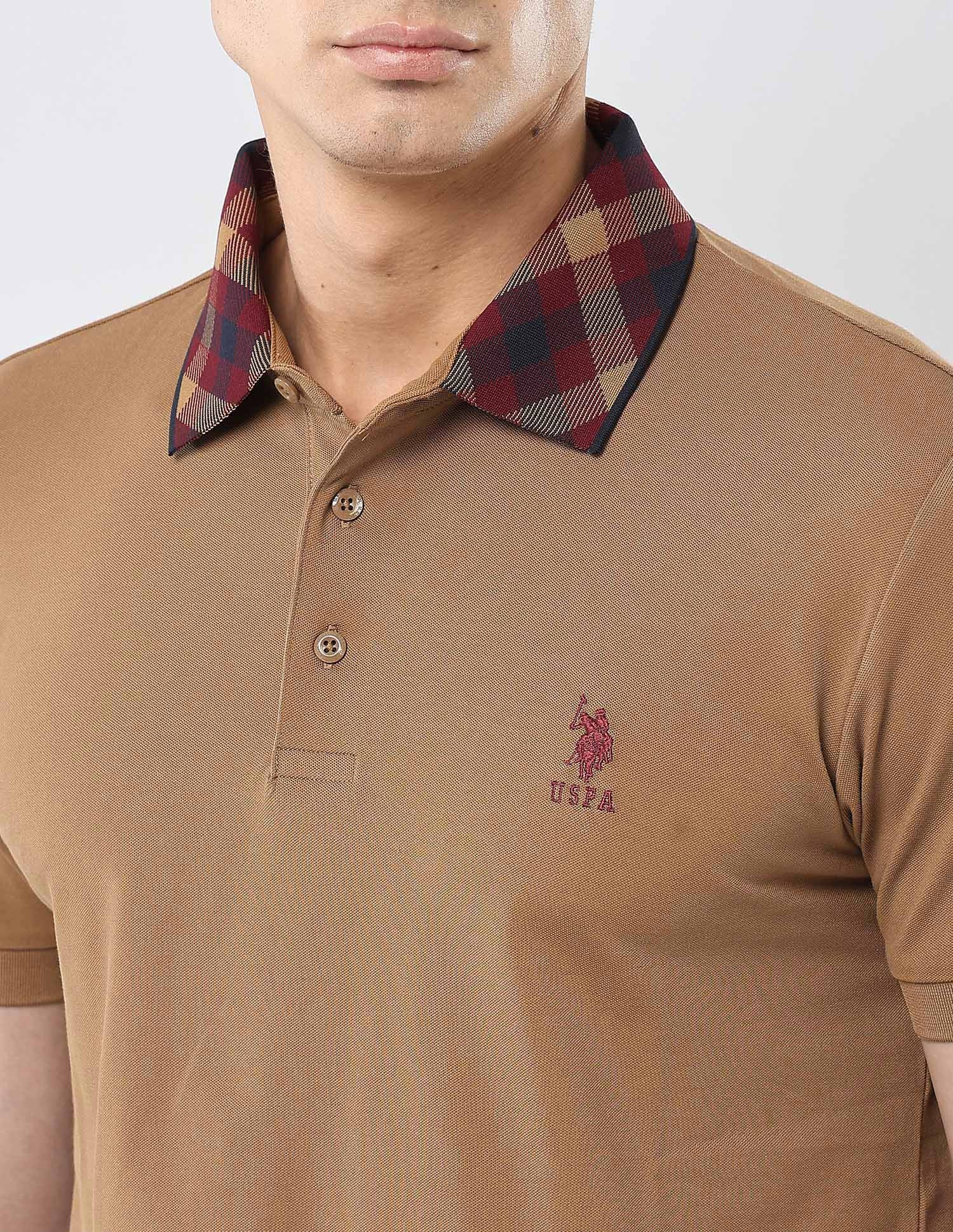 Solid Regular Fit Polo Shirt Mustard - U.S. POLO ASSN. | Large