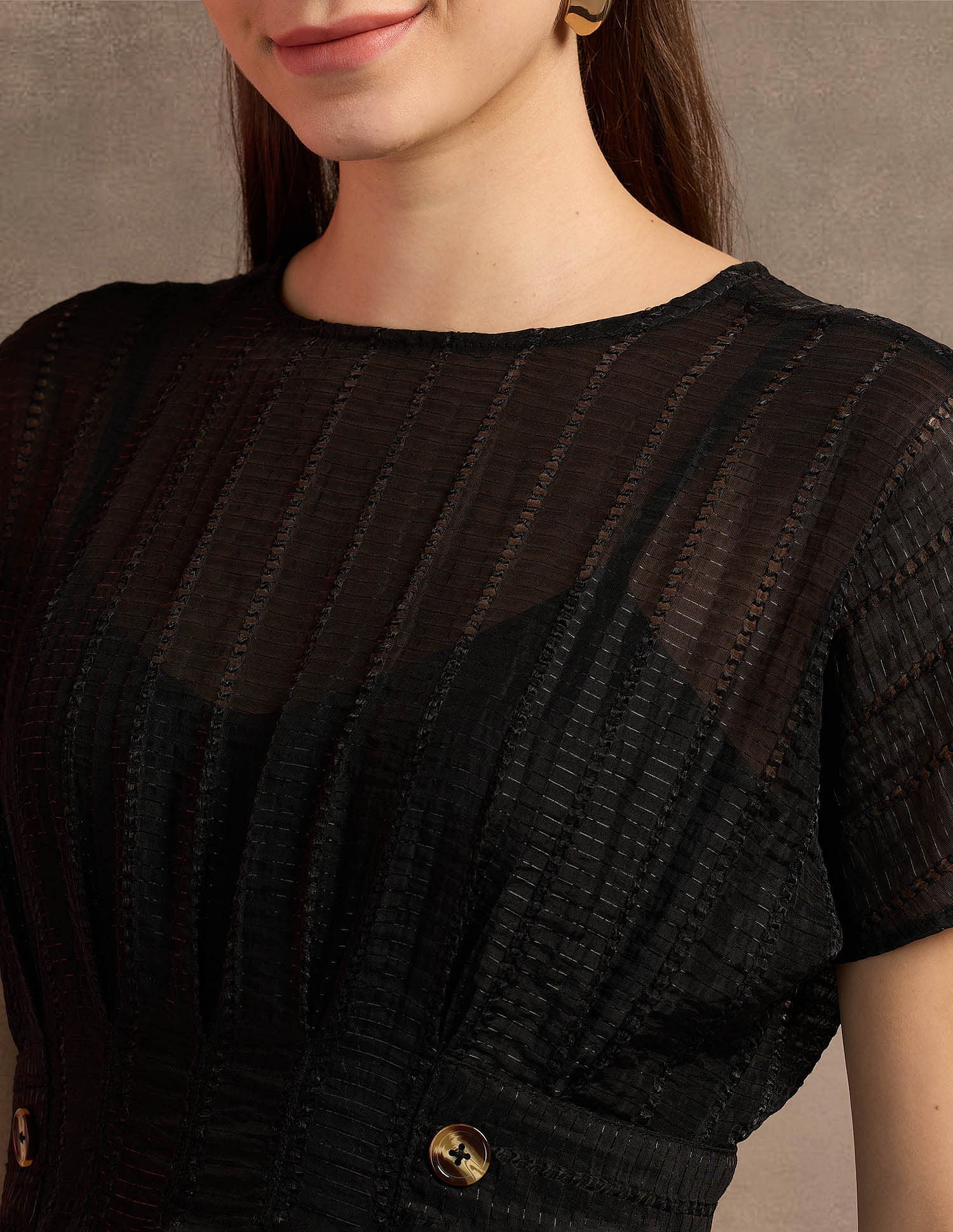 Extended Shoulder Dress Black - U.S. POLO ASSN. | Large