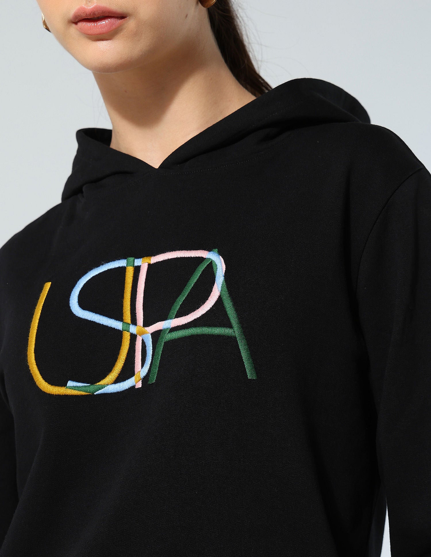 Brand Embroidered Sweatshirt Black - U.S. POLO ASSN. | Large