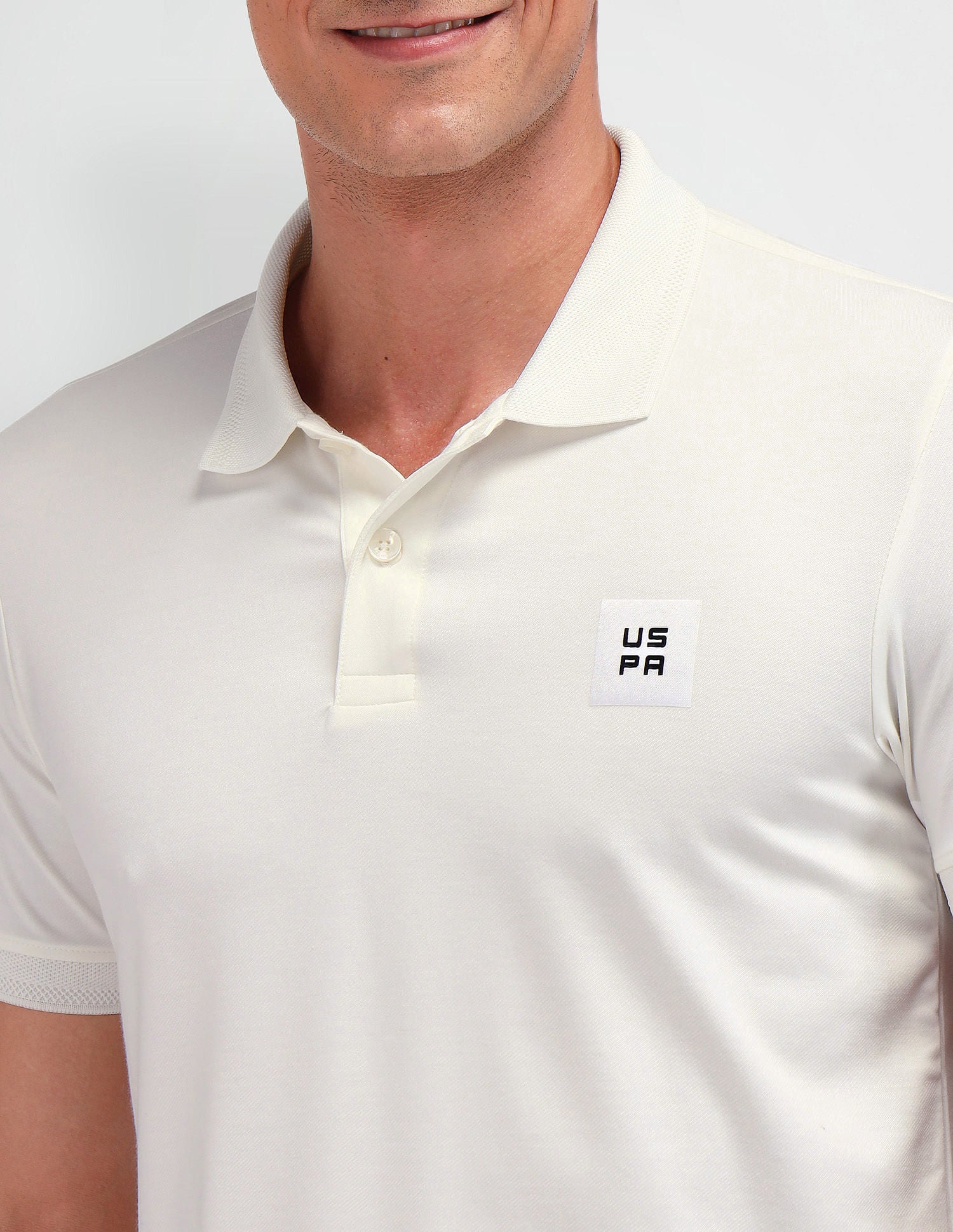 Muscle Fit Solid Polo Shirt White - U.S. Polo Assn. India | Large