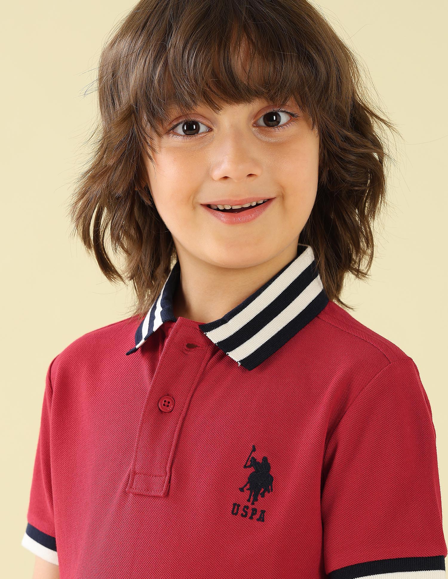 Solid Regular Fit Polo Shirt Red - U.S. Polo Assn. India | Large