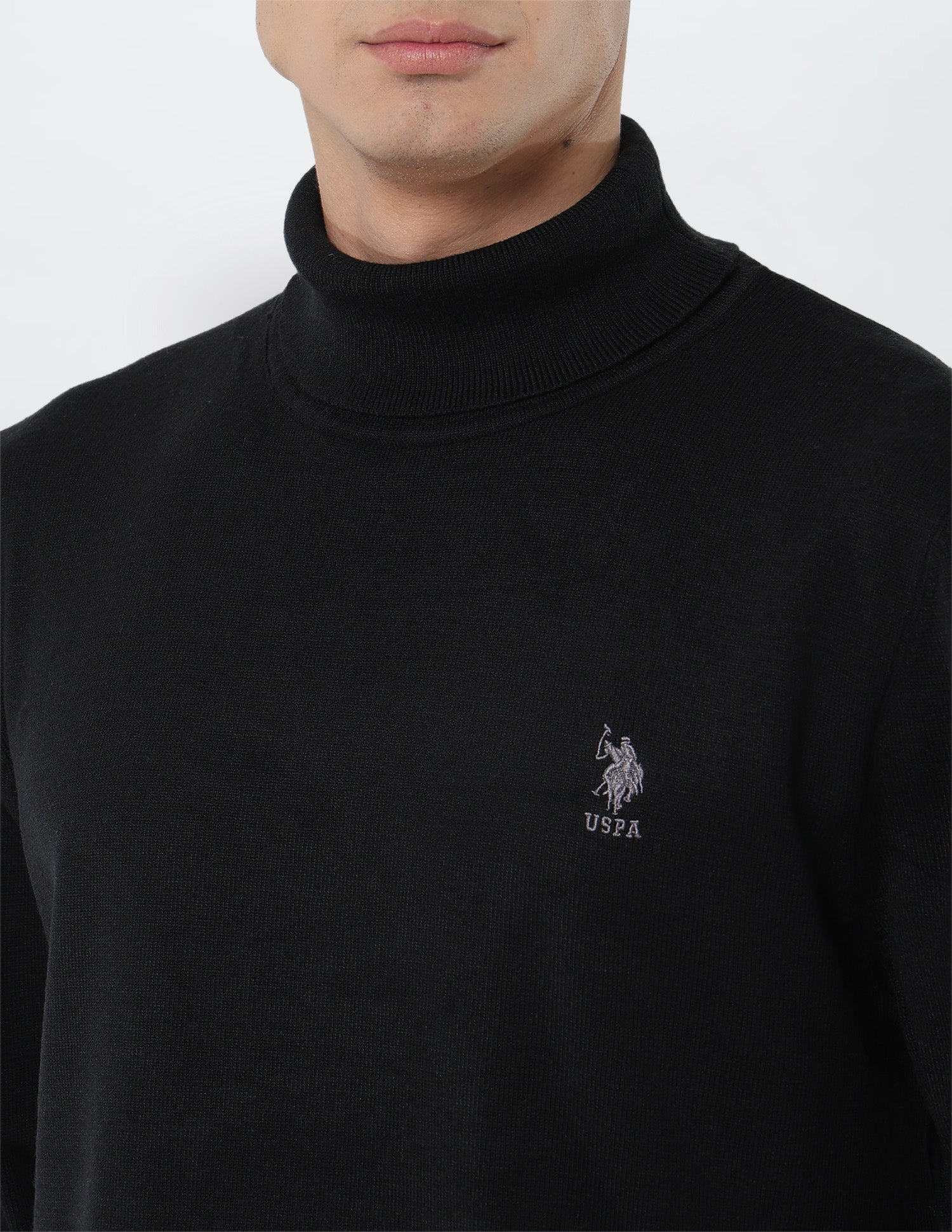 Turtleneck Regular Fit Sweater Black - U.S. Polo Assn. India | Large