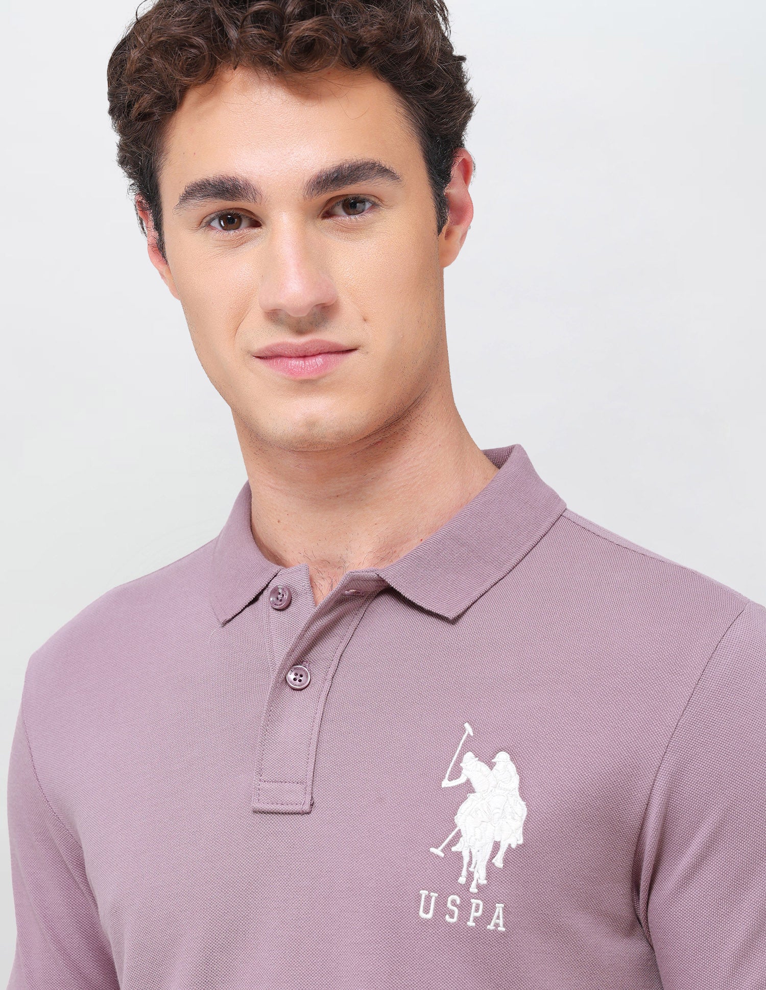 Solid Slim Fit Polo Shirt Dark Pink - U.S. Polo Assn. India | Large