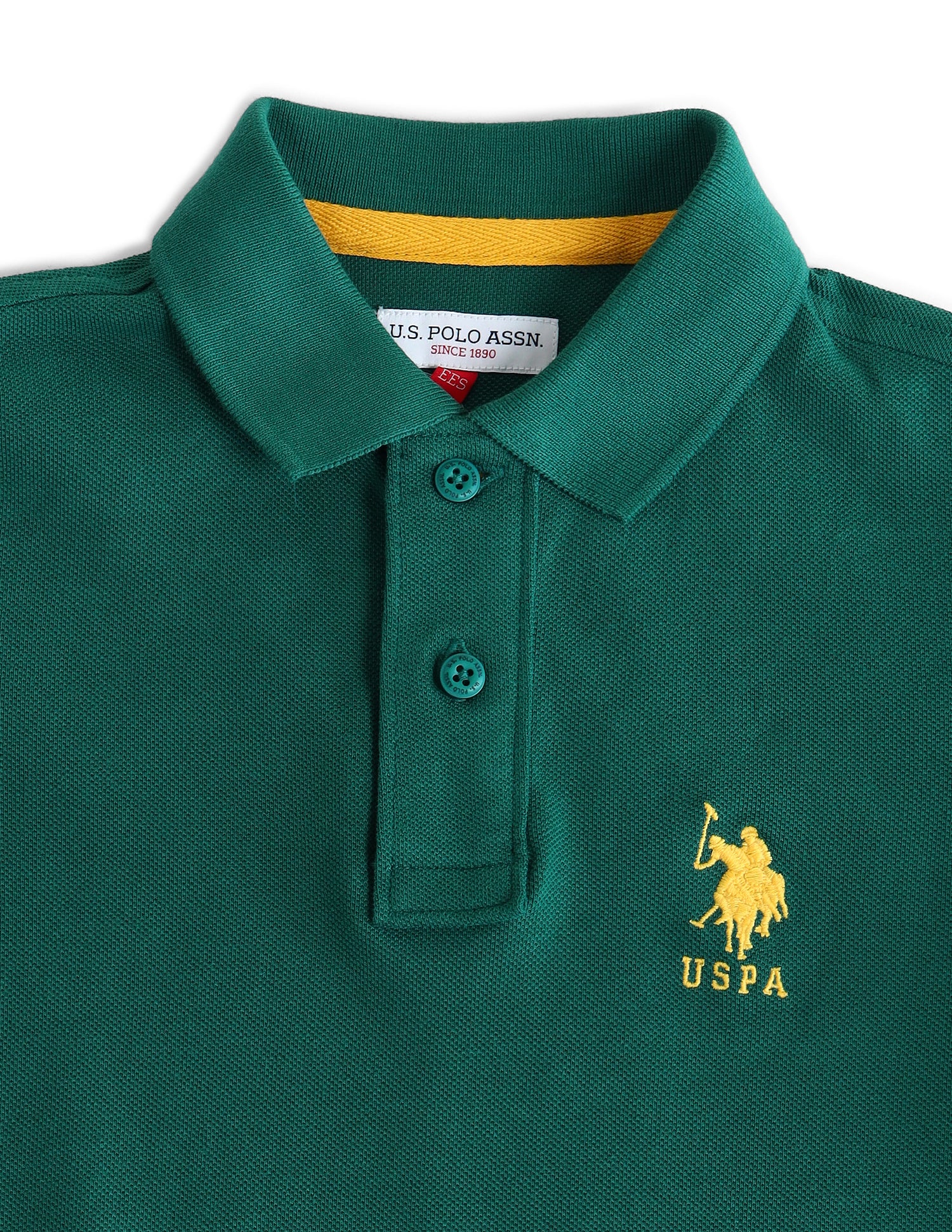Boys Solid Regular Fit Polo Shirts Green - U.S. POLO ASSN. | Large