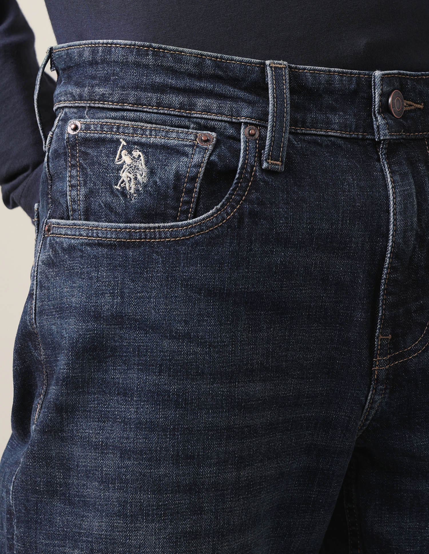 Shawn Relaxed Fit Blue Jeans Dark Blue - U.S. Polo Assn. India | Large