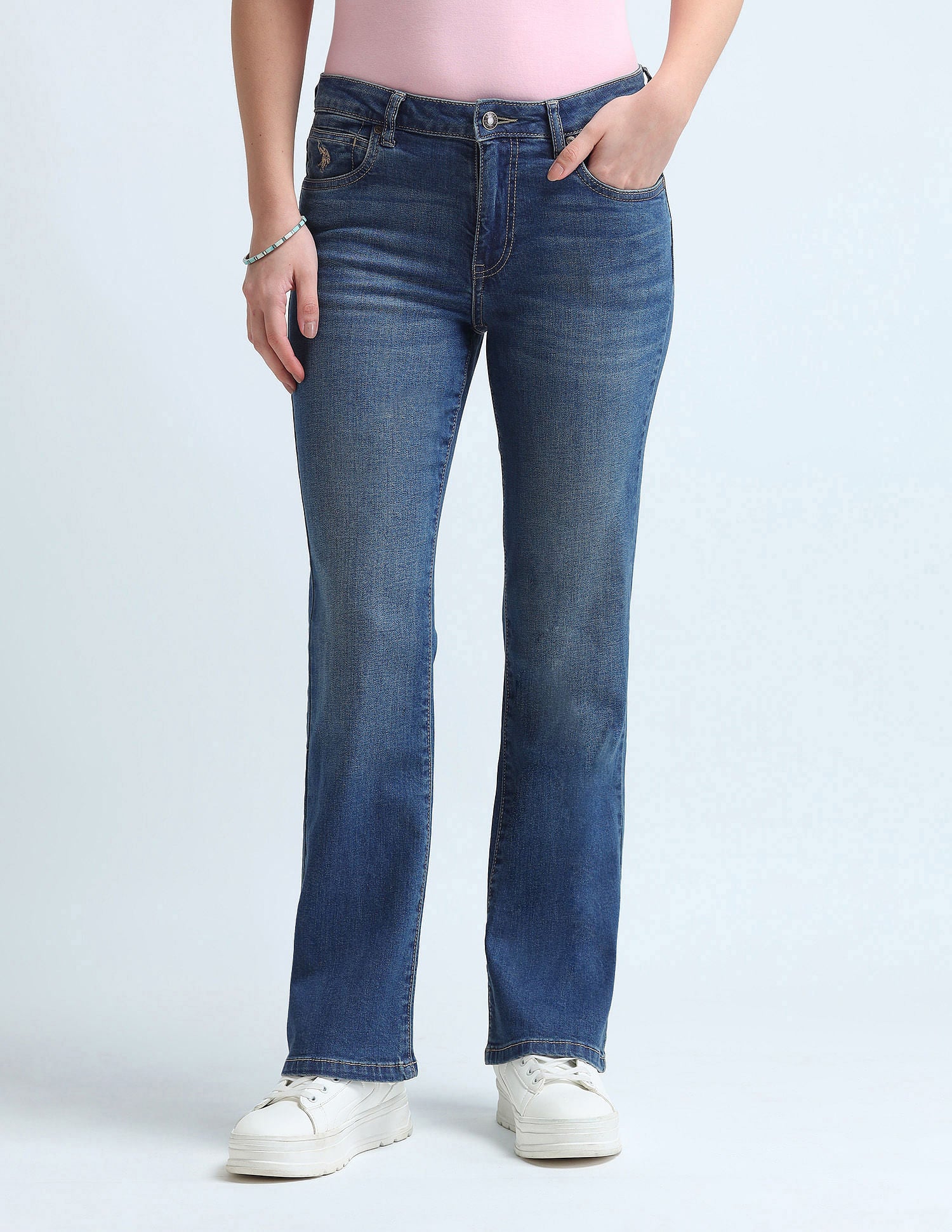 Skinny Bootcut Fit Blue Jeans Blue - U.S. POLO ASSN. | Large